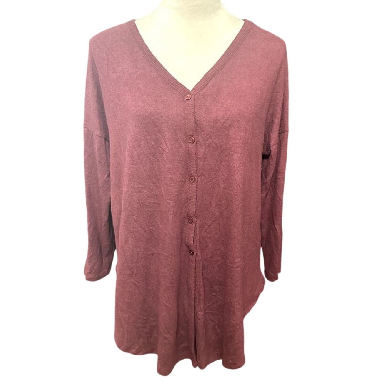 Other Caslon Women's Burgundy Button Down Cardigan Sweater XXSP Size XXS / US 00 / IT 34 - 1 Thumbnail