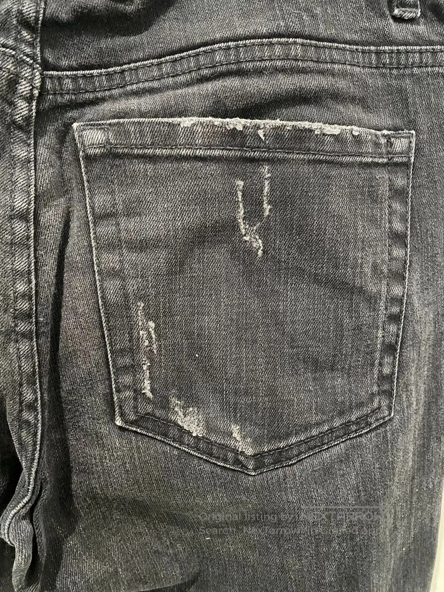 Represent Clo. Italian Black Distressed Embroidered Denim Pants. Size US 32 / EU 48 - 6 Thumbnail
