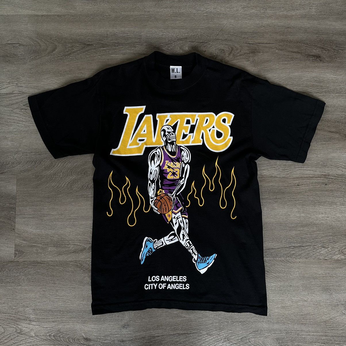 image of L A Lakers x Lakers Warren Lotas Lebron Alt Lakers Tee in Black, Men's (Size Small)