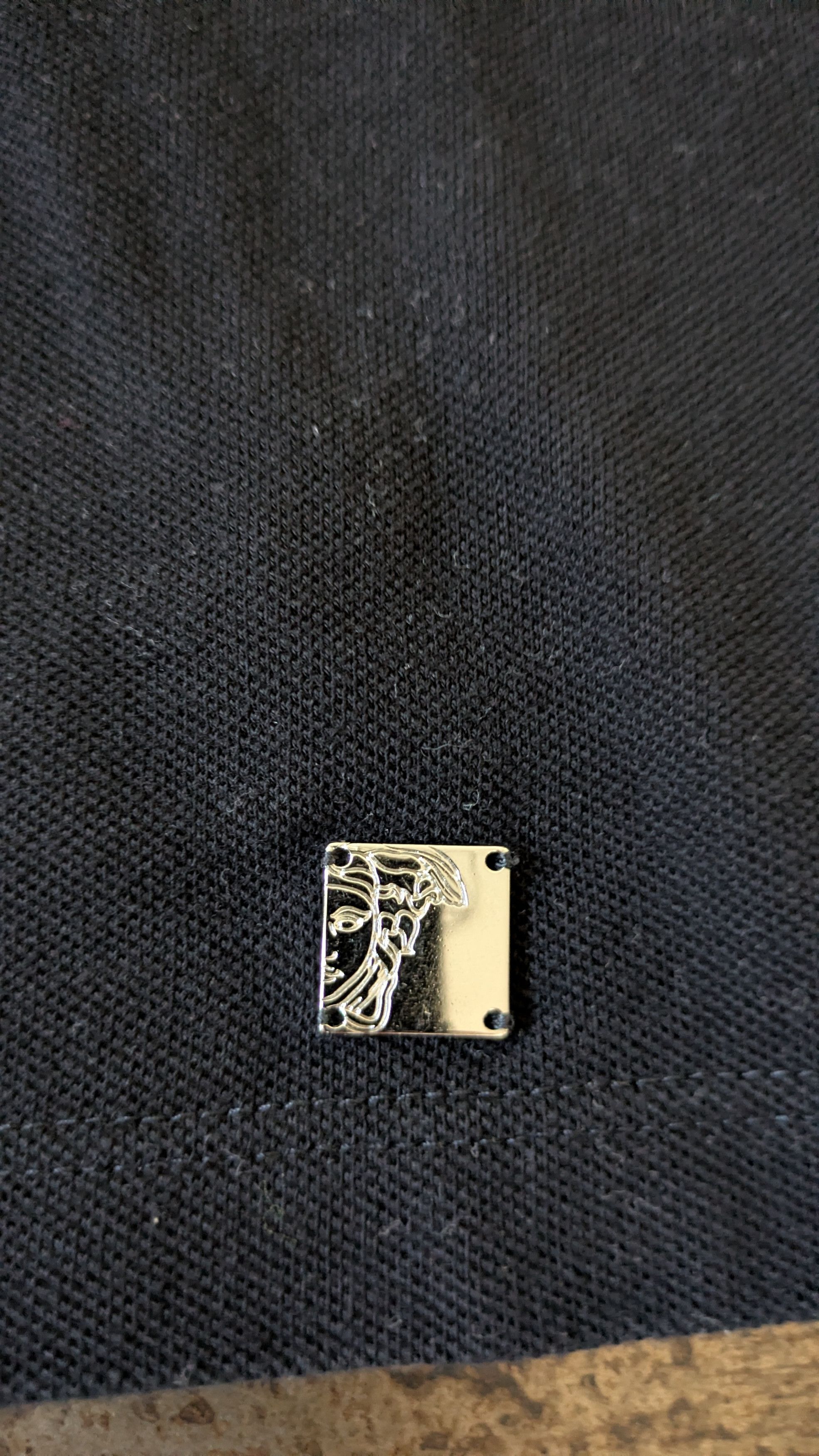 Versace Versace Collection black embroidered collar baroque polo Size US XL / EU 56 / 4 - 9 Thumbnail