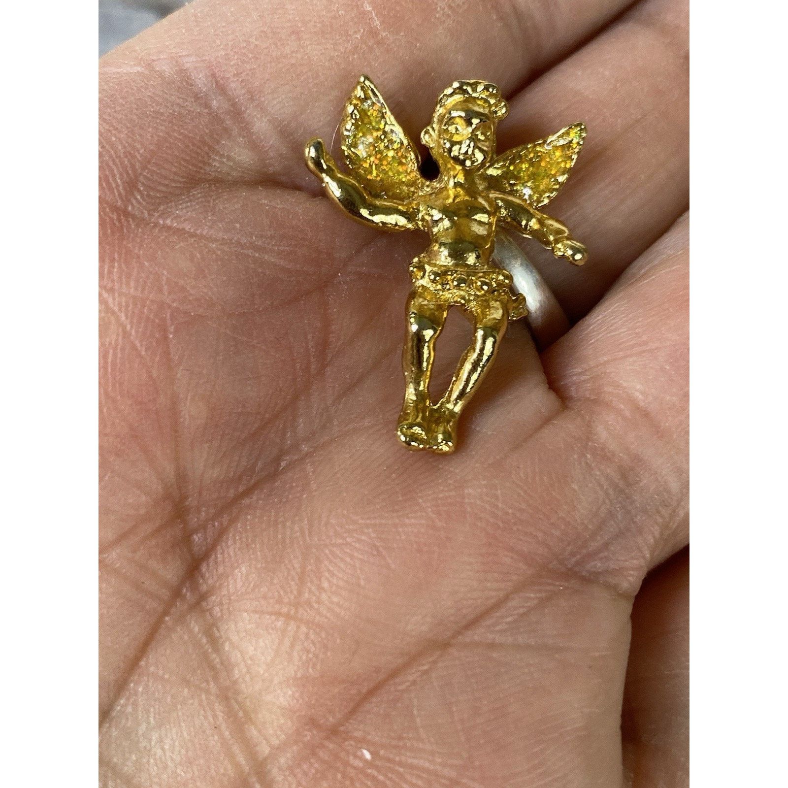 Other NEW KIRK'S FOLLY GT Yellow Crystal Pave Cherub LAPEL PIN Size ONE SIZE - 5 Thumbnail