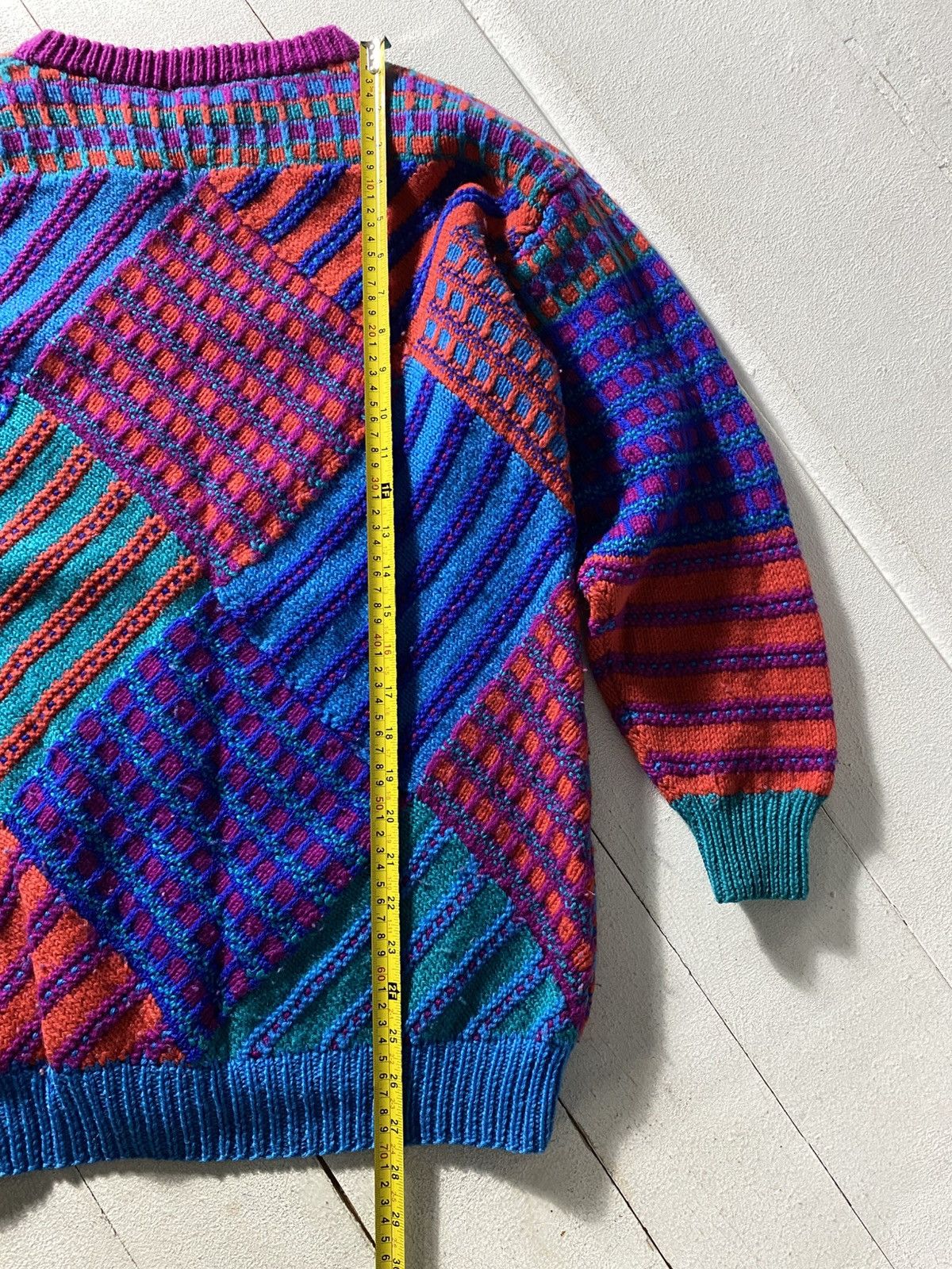 Designer × Japanese Brand × Vintage Vintage 90s Pachwork Knitted Sweater Coogi Style Size US M / EU 48-50 / 2 - 8 Thumbnail