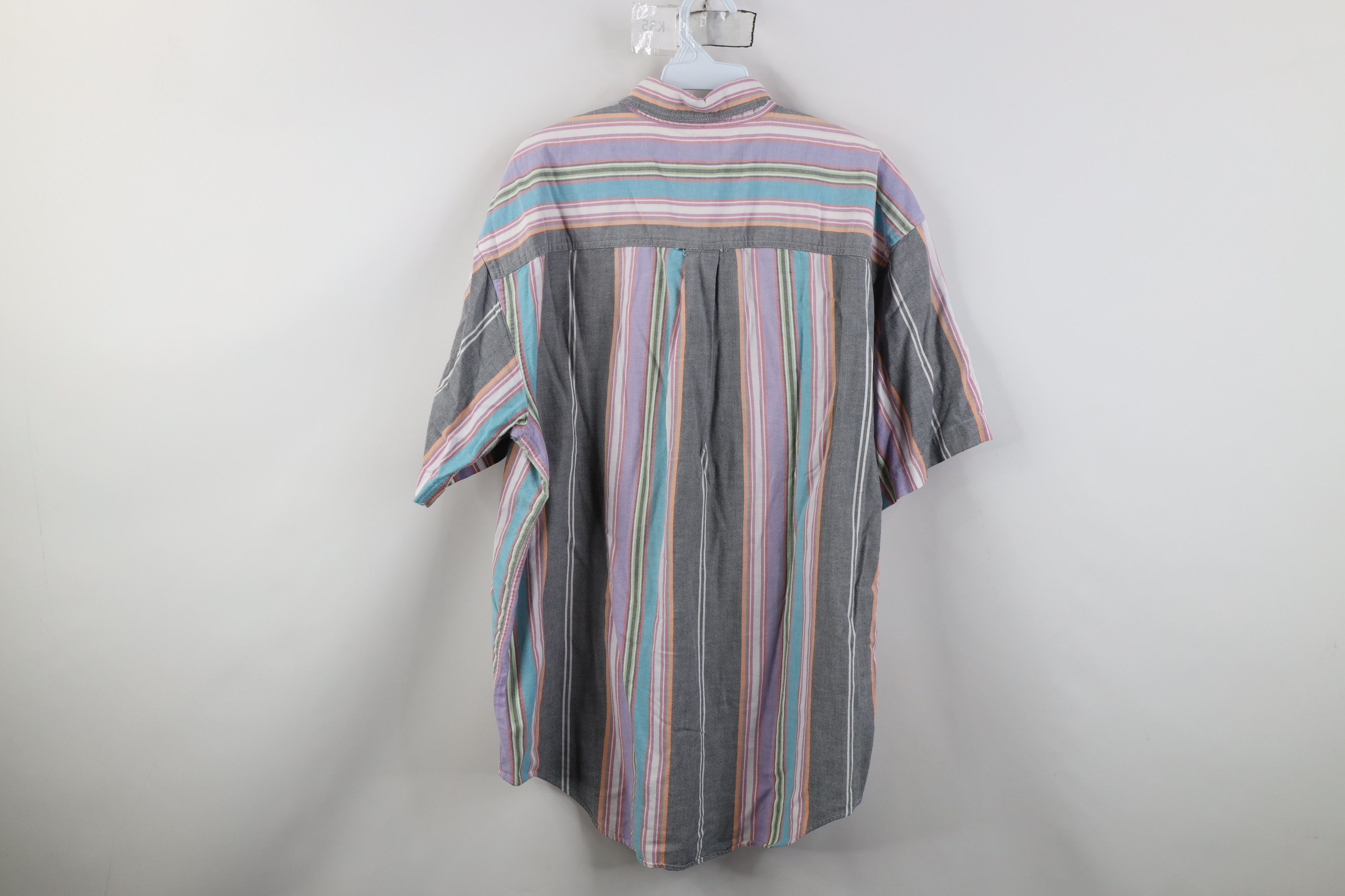 Vintage Vintage 90s Streetwear Rainbow Short Sleeve Button Shirt Size US L / EU 52-54 / 3 - 12 Thumbnail