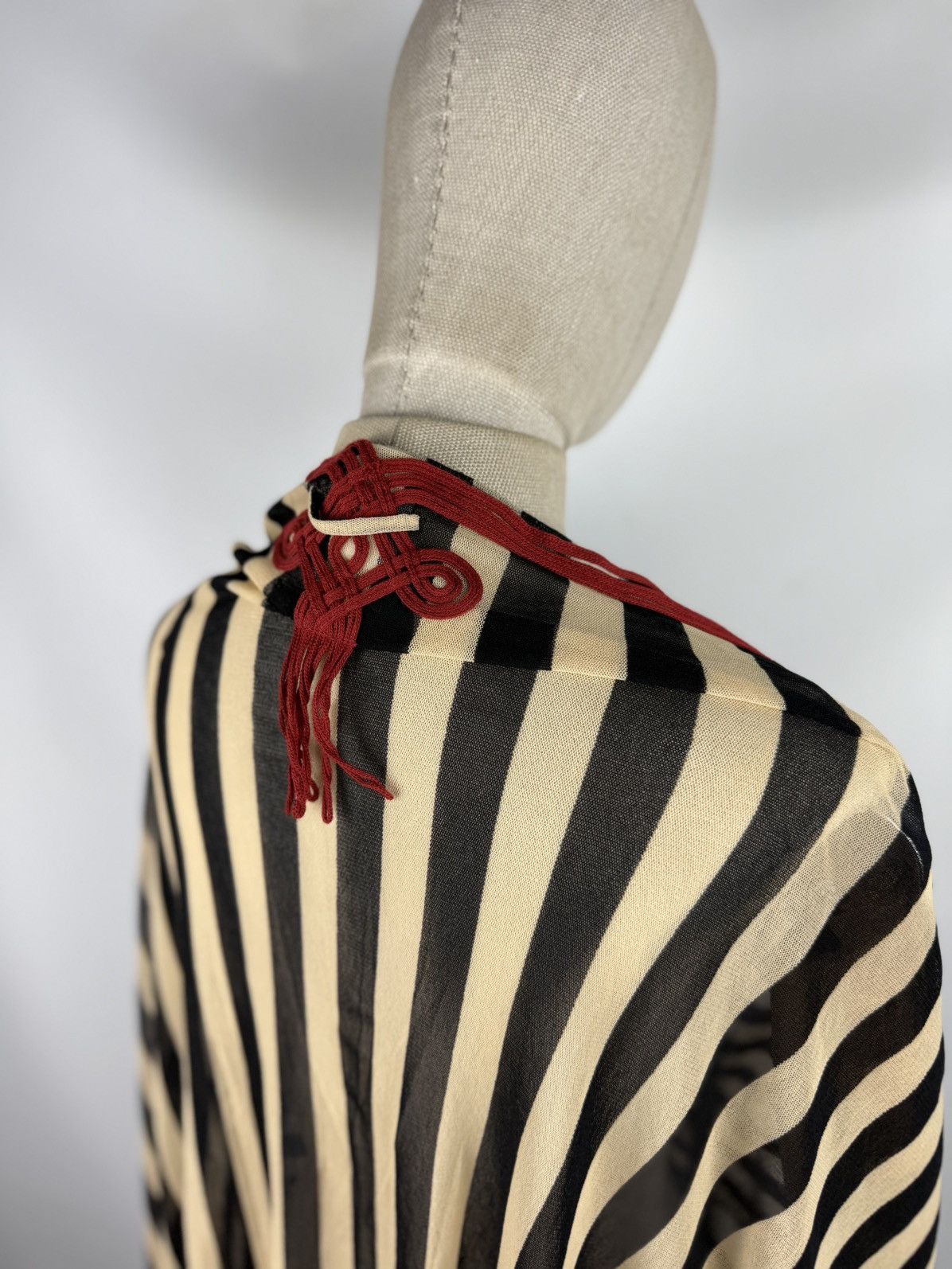 Jean Paul Gaultier Jean Paul Gaultier Soleil VTG Mesh Striped Cape Tunic Blouse Size M / US 6-8 / IT 42-44 - 11 Thumbnail