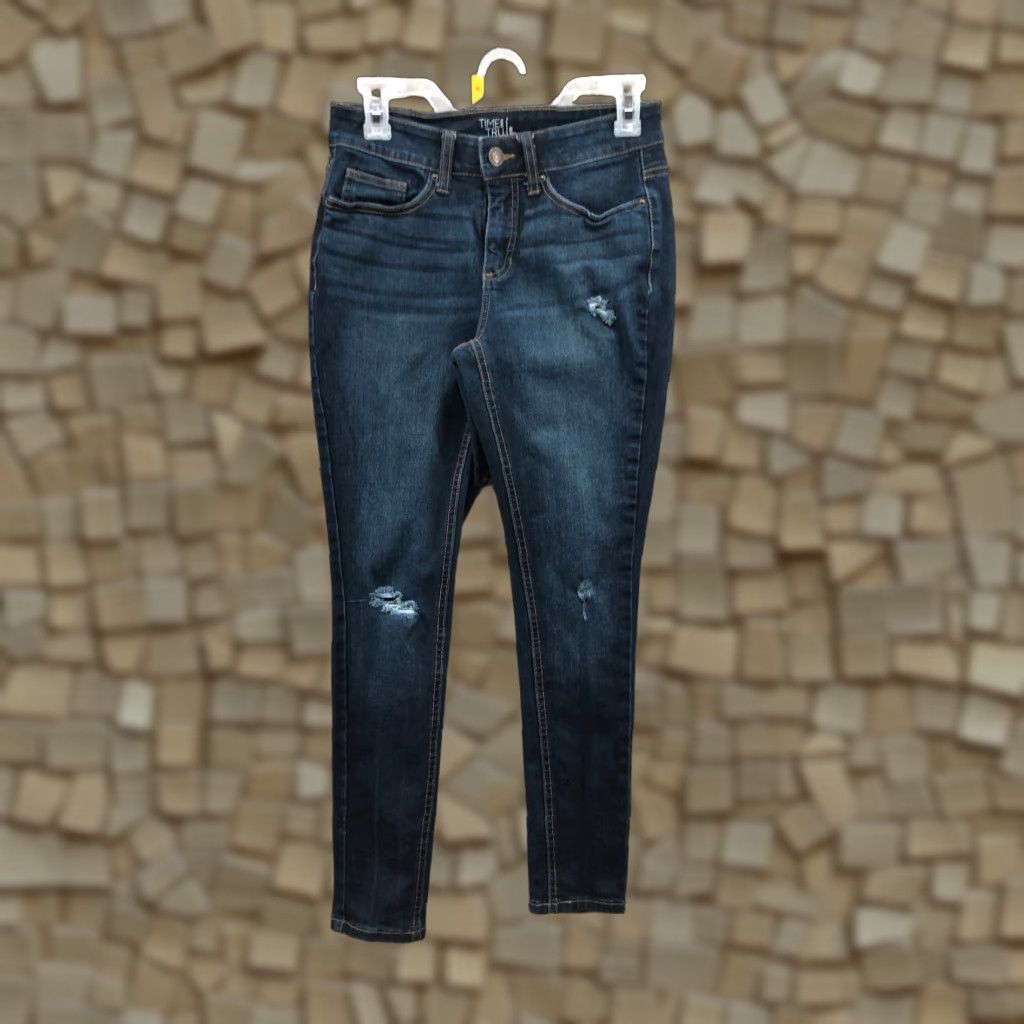 Vintage Time & TRU Skinny Jeans Womens Size 6 Mid Rise Dark Wash Blue Denim Size 28" / US 6 / IT 42 - 1 Thumbnail