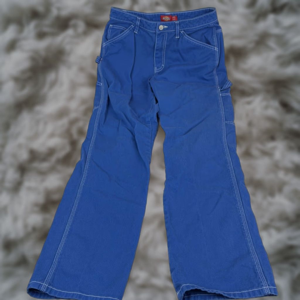 Dickies VINTAGE? No — Actually not vintage. Dickies Carpenter Pants Juniors 5 Blue Straight Leg Twill Workwear Utility Teens Size 27" / US 4 / IT 40 - 1 Thumbnail