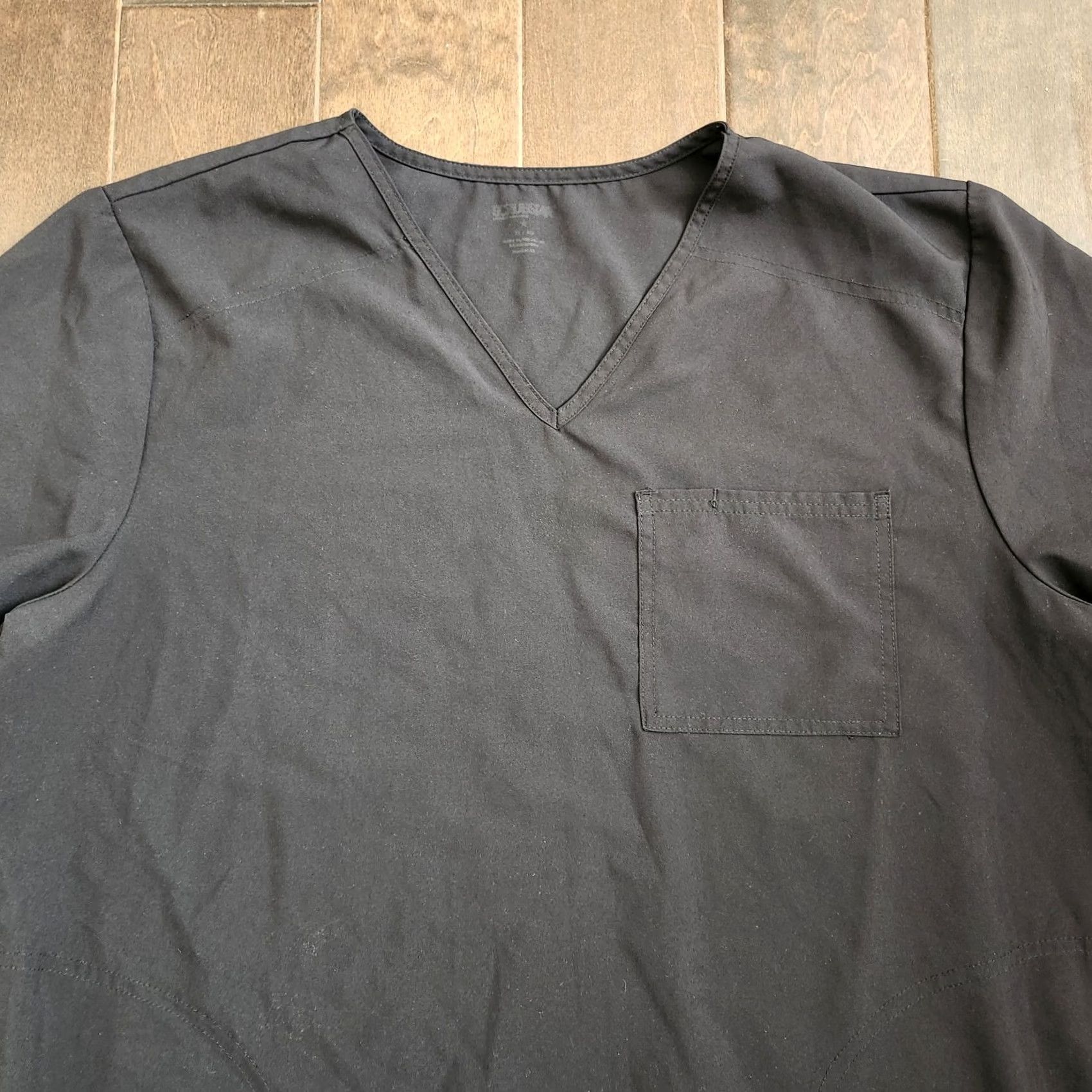 Vintage Scrubstar Women's Black Pocket Scrub Top XL Top, Pocket, Medical, Scrubstar, Women, Black, Solid, XL, Scrub Top Size XL / US 12-14 / IT 48-50 - 6 Thumbnail