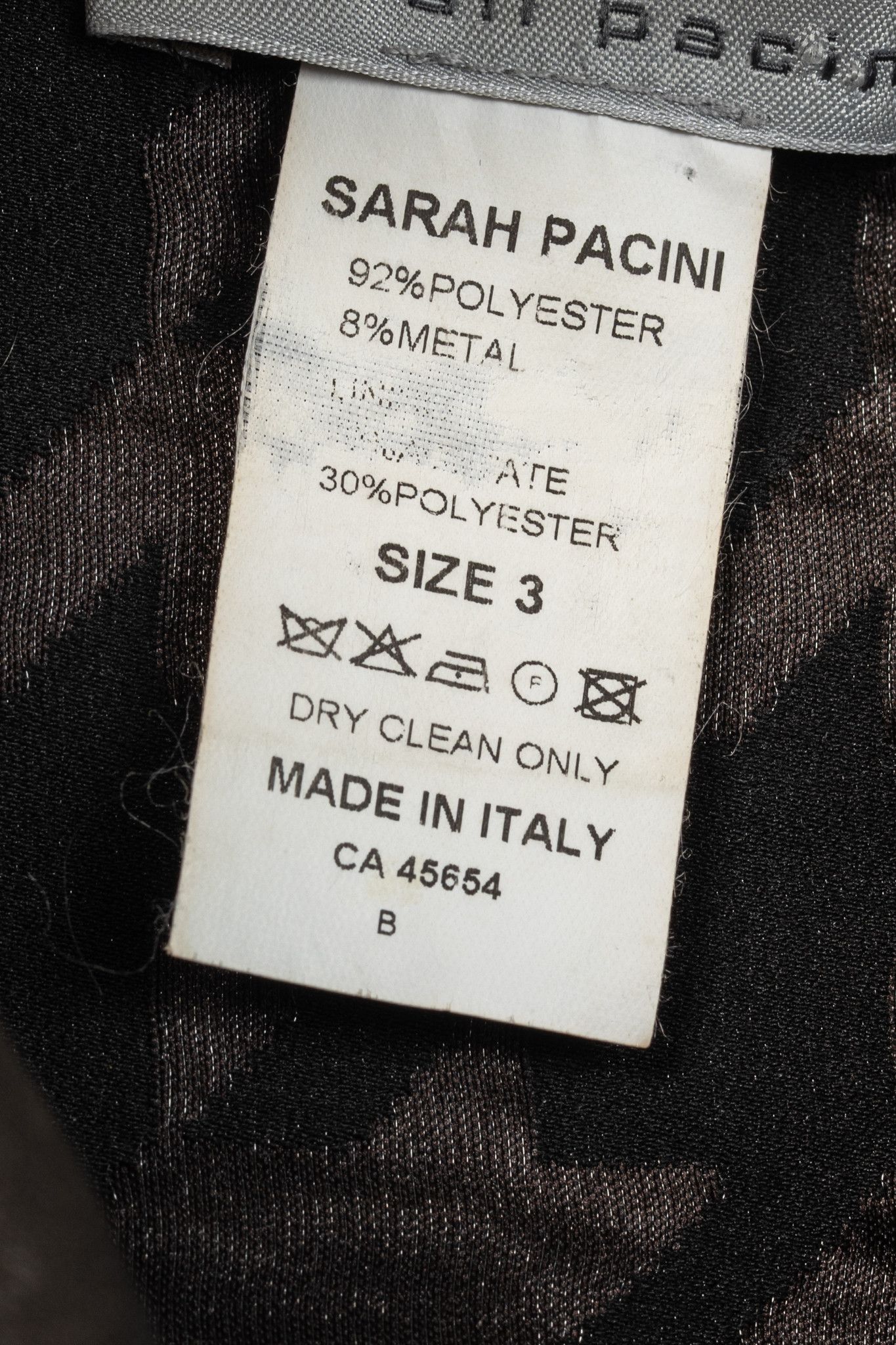 Sarah Pacini Sarah Pacini Black Metallic-Houndstooth High-Neck Mini Dress Size L / US 10 / IT 46 - 8 Thumbnail