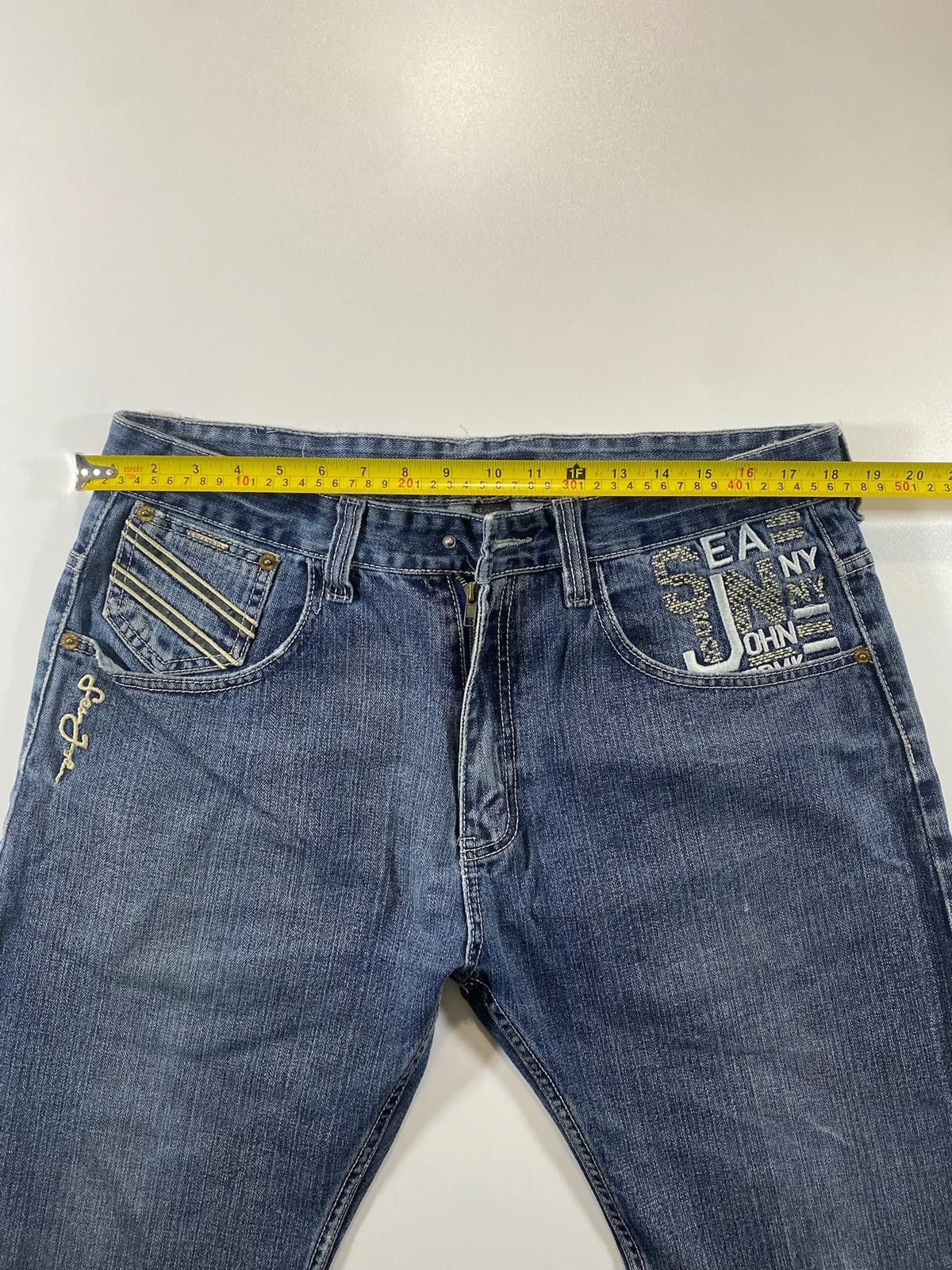 Other Vintage Sean John Blue Denim Jeans with Embroidered Details Size US 33 - 5 Thumbnail