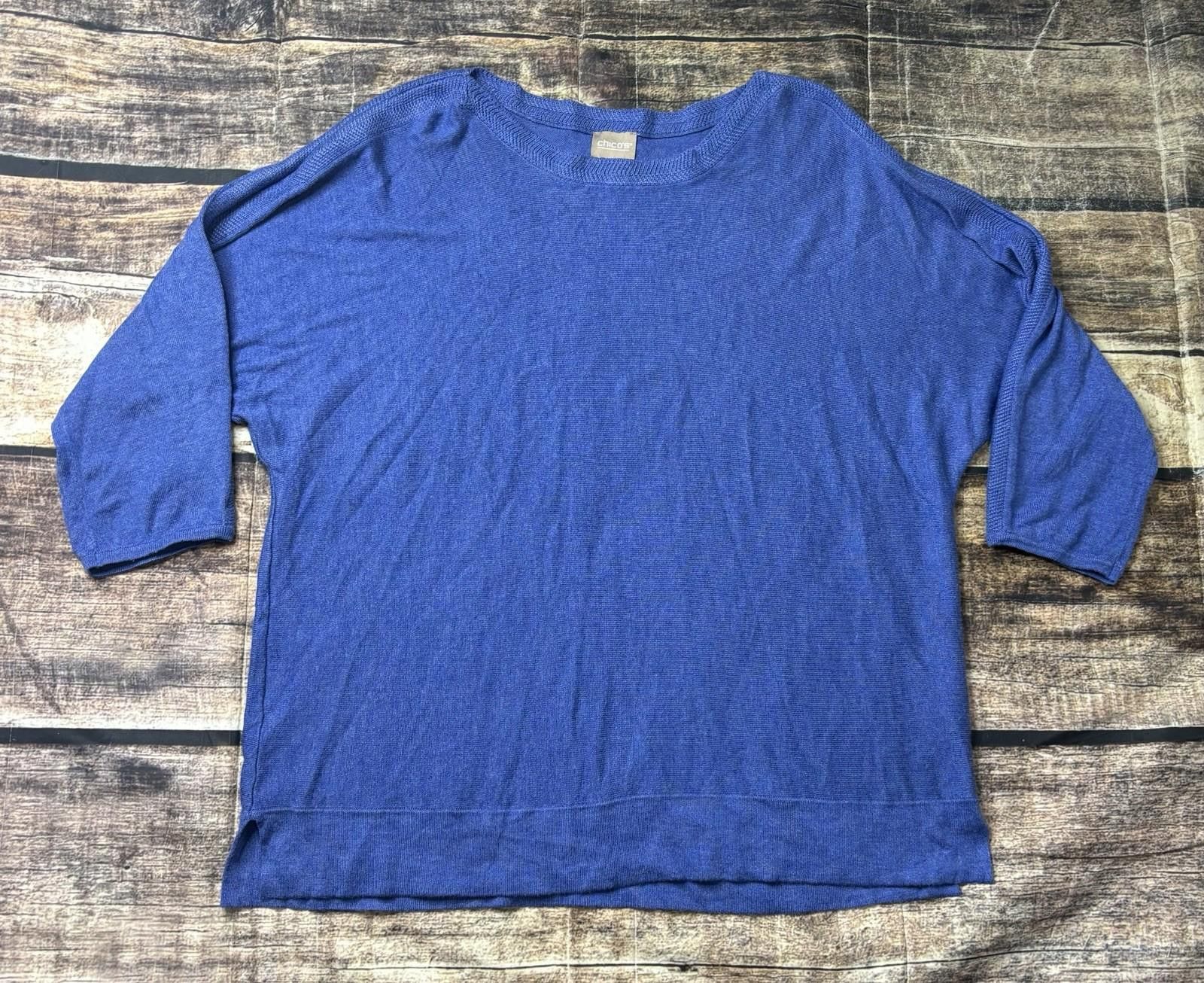 Chicos Chicos Sweater Womens Size 3 Lightweight Knit Cashmere Blend Size L / US 10 / IT 46 - 1 Thumbnail