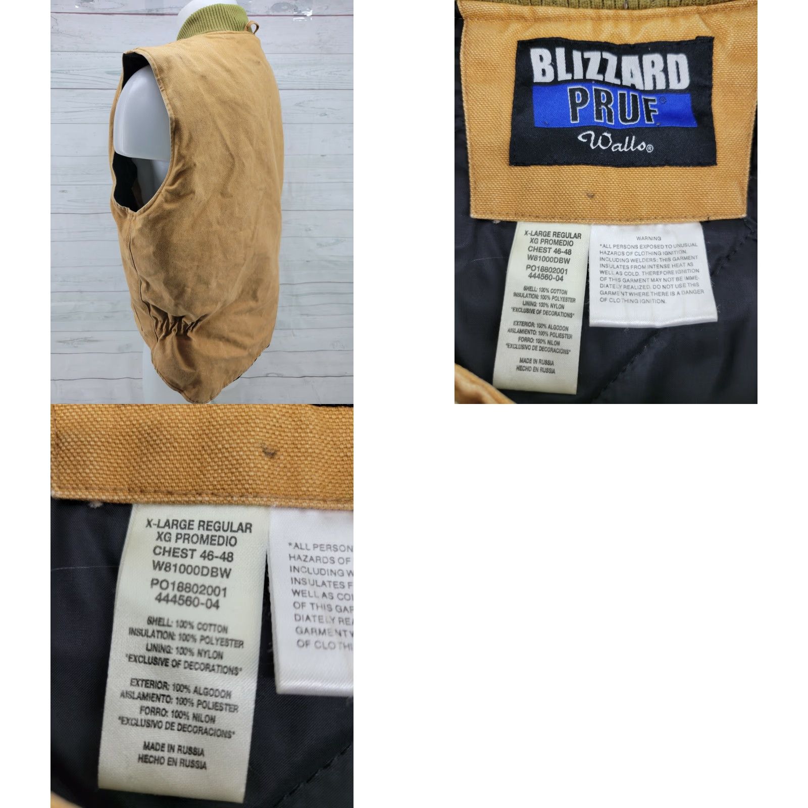 Walls VINTAGE Distressed Walls Blizzard Pruf Work Vest Coat Mens XL Regular Style Work Vest Coat Mens XL Regular Brown Canvas Coat Size US XL / EU 56 / 4 - 8 Thumbnail