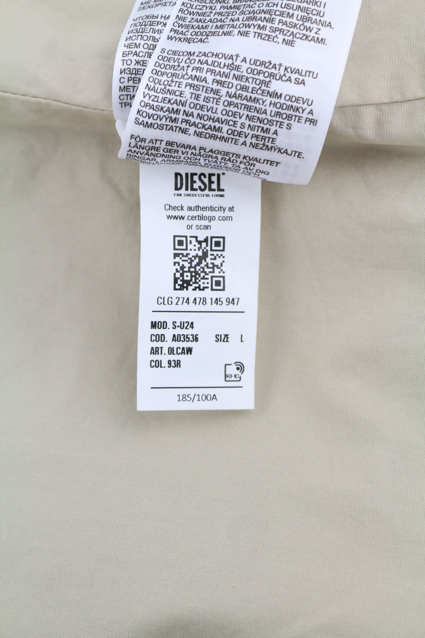 Diesel S-U24 L Windbreaker Snap Buttons Coated Polo Jacket 40010 Size US L / EU 52-54 / 3 - 12 Thumbnail