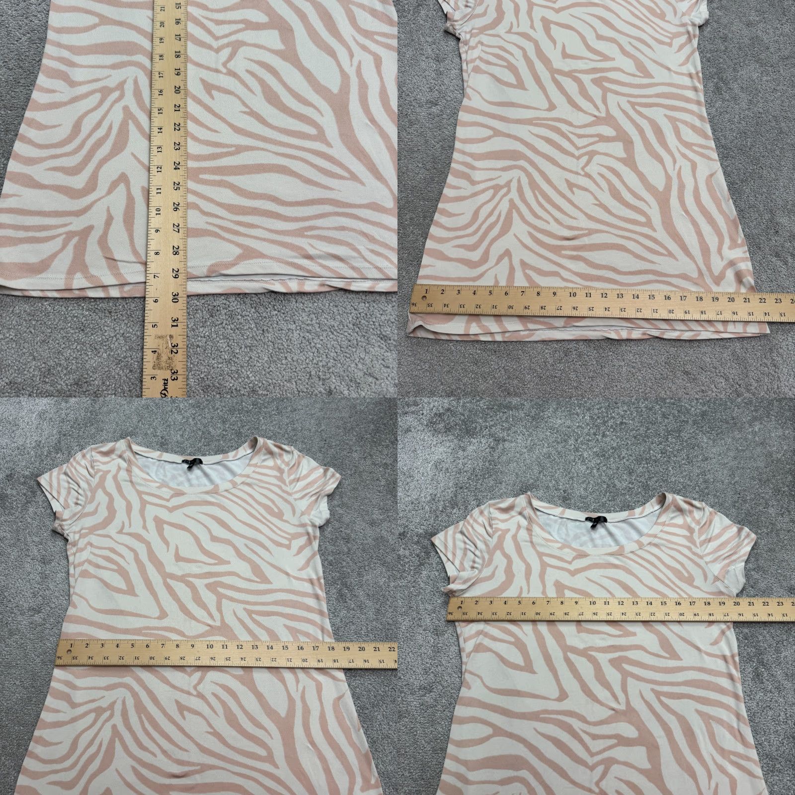 Vintage ART Zebra Mini T-Shirt Dress Womens M Beige Animal Print Casual Size M / US 6-8 / IT 42-44 - 8 Thumbnail