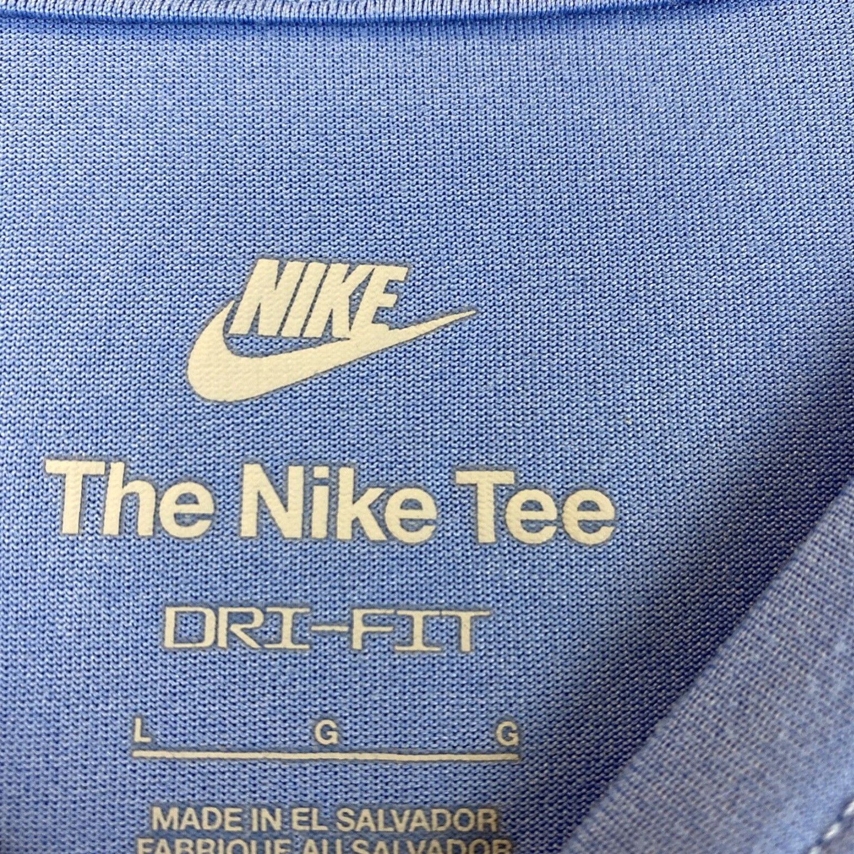 Nike Nike Men L T-Shirt Athletic Dri-FIT BLUE Short Sleeve Cotton / 53-16 Size US L / EU 52-54 / 3 - 3 Thumbnail