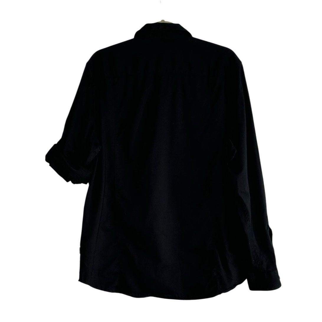 Calvin Klein Calvin Klein black button roll tab sleeves shirt size large Size US L / EU 52-54 / 3 - 2 Thumbnail