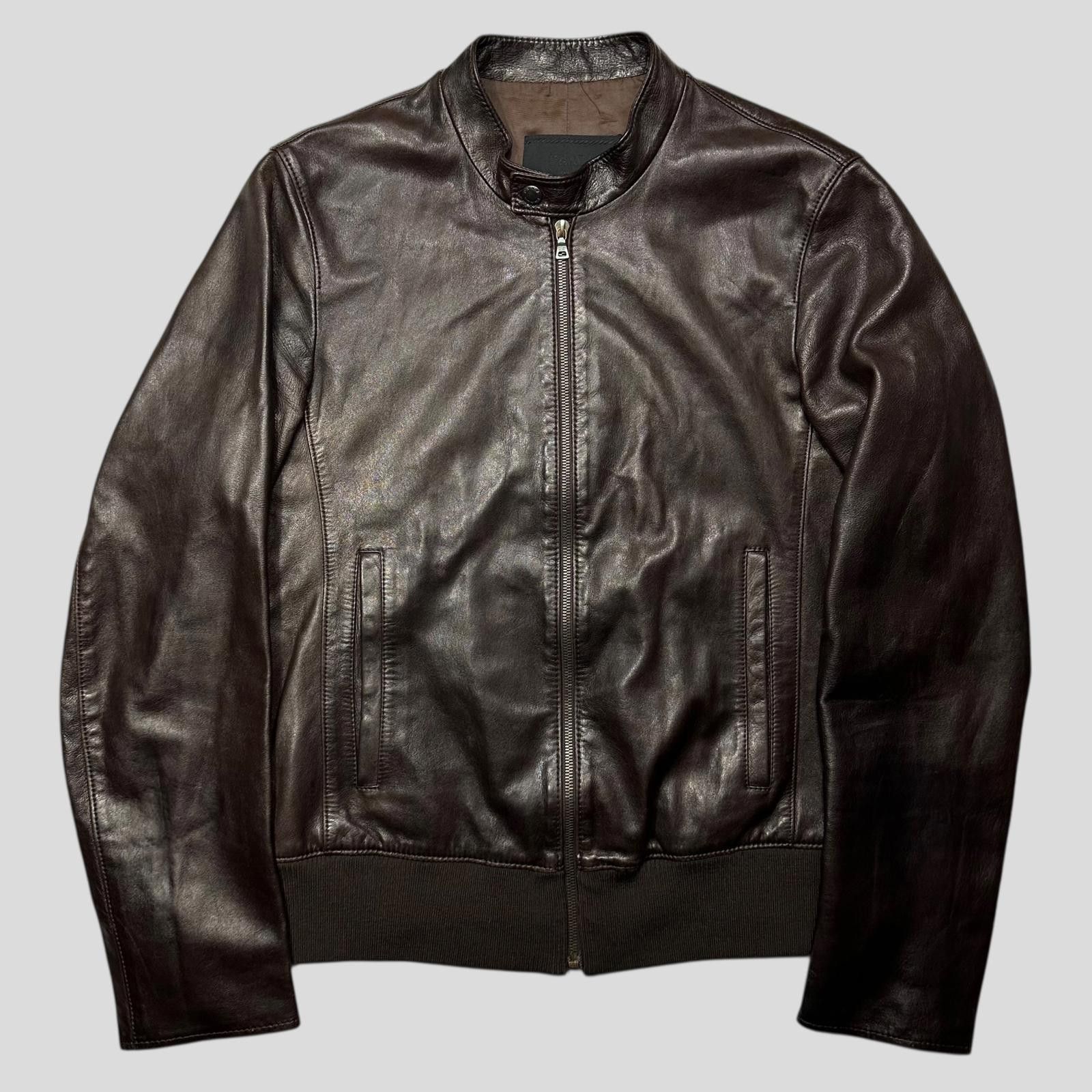 Prada Prada SS00 Iridescent Lined Ebony Leather Biker Jacket - M Size US M / EU 48-50 / 2 - 1 Thumbnail