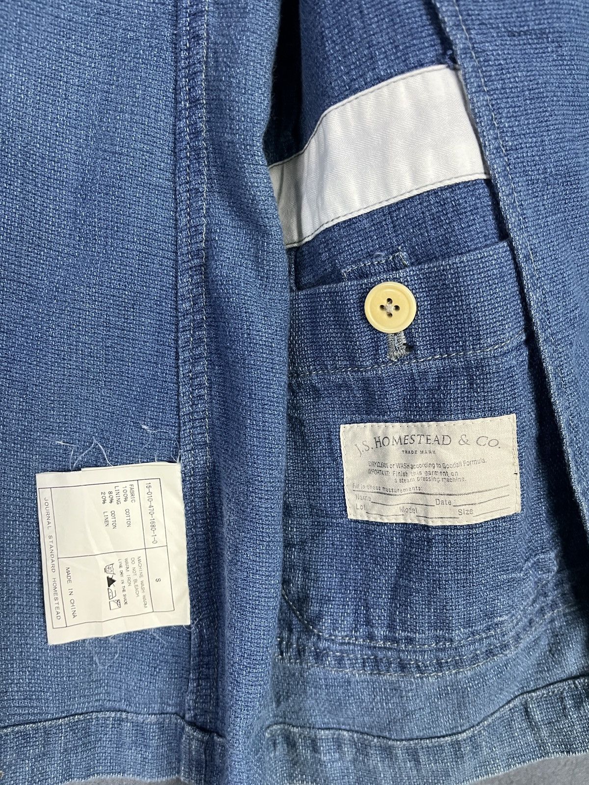 J.S. Homestead × Japanese Brand × Journal Standard Journal Standard Homestead Denim Colour Cotton Blazer Size US S / EU 44-46 / 1 - 9 Thumbnail