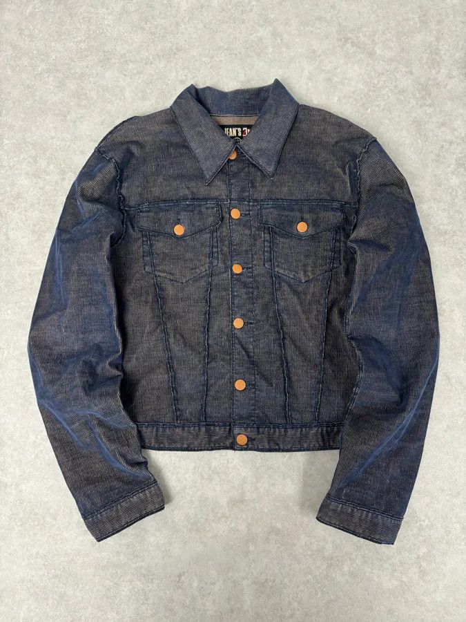 Jean Paul Gaultier 2000s Jean Paul Gaultier Navy Relief Denim Multi-Pocket Denim Jacket Size US S / EU 44-46 / 1 - 1 Thumbnail