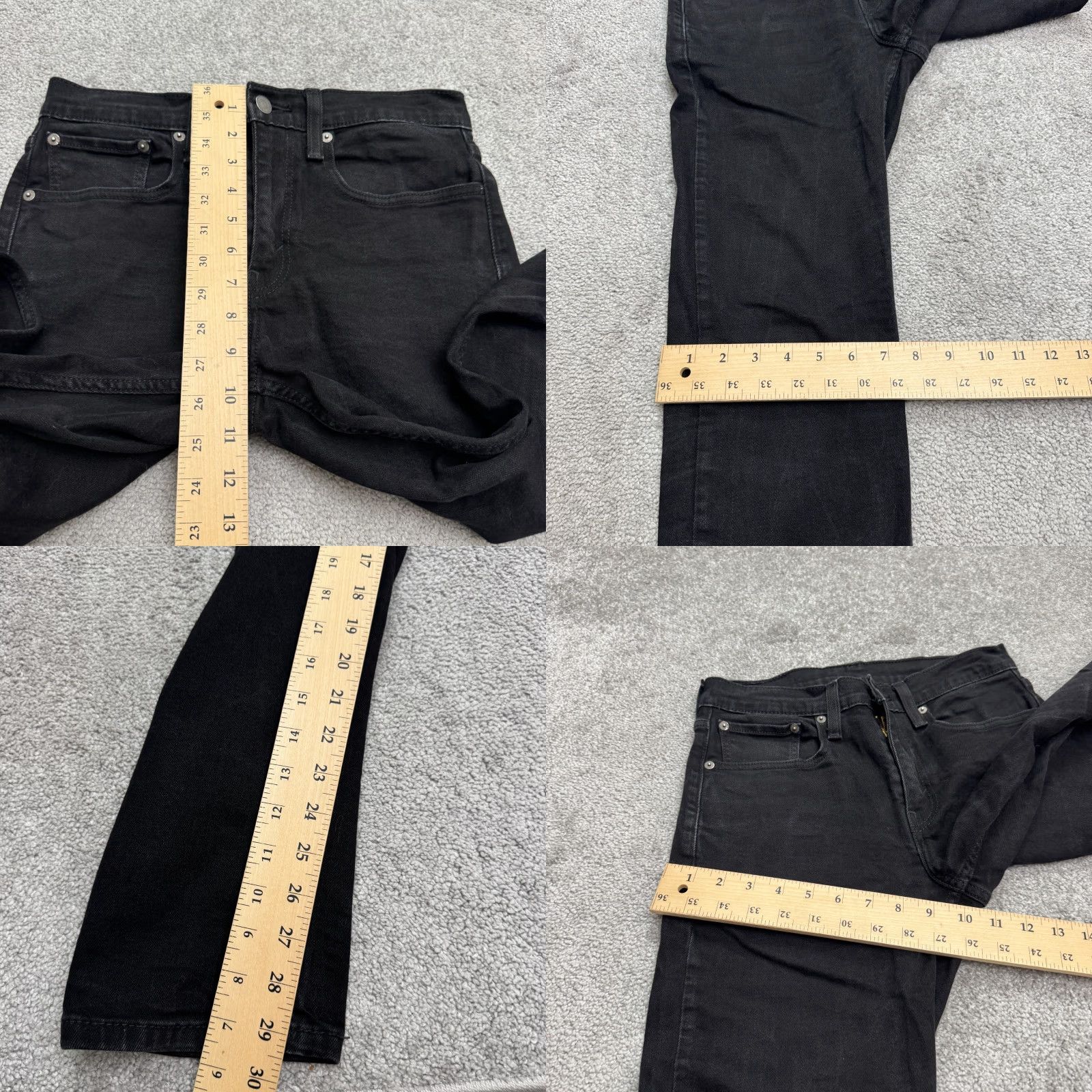 Levi's Levi's 502 Jeans Regular Taper Denim Mens 31x32 Black Dark Wash Cotton 5-Pocket USA Logo Casual Size US 31 - 9 Thumbnail