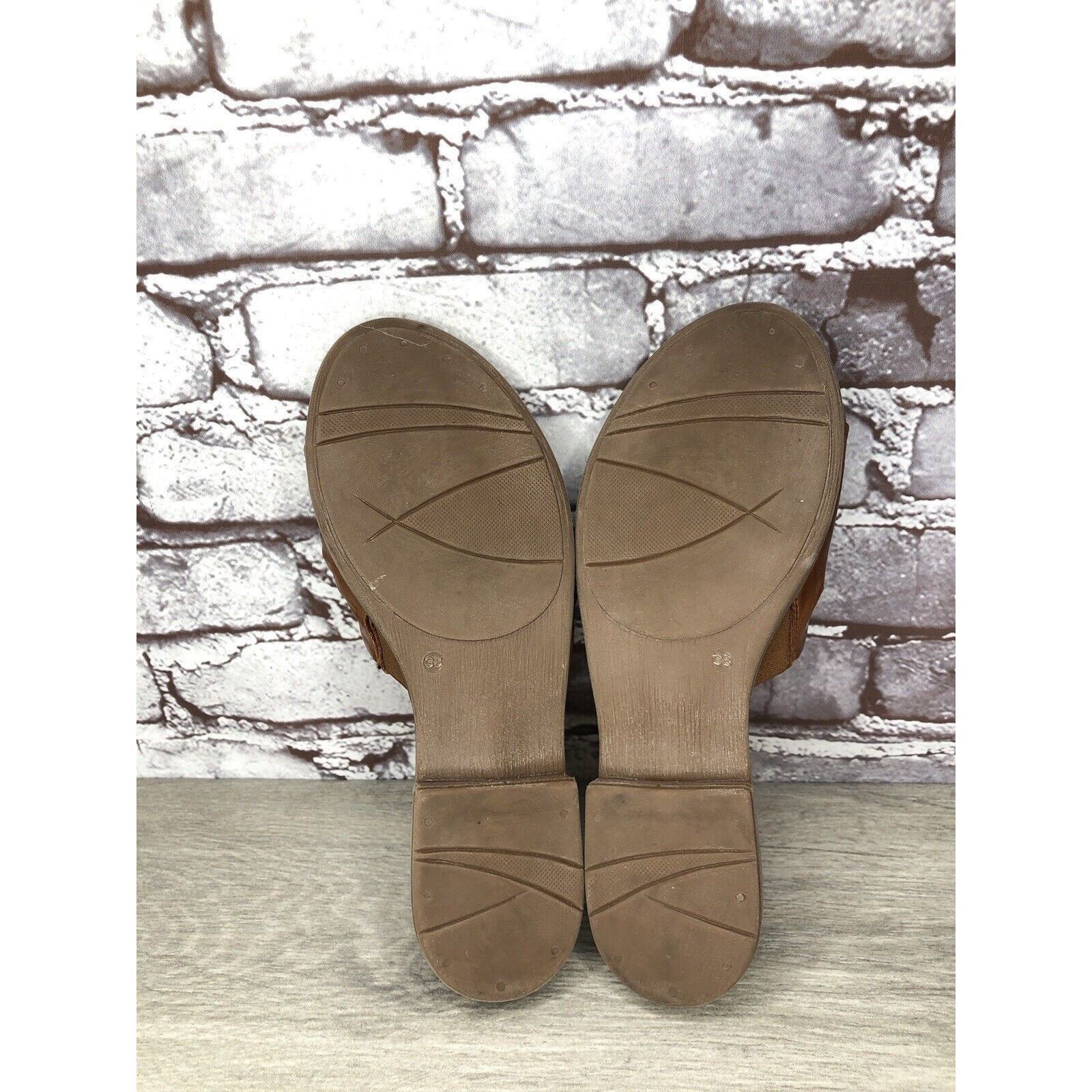Other Miz Mooz Daisey Brown Leather Ruched Slides Heel Sandals Wom Size US 7.5 / IT 37.5 - 8 Thumbnail