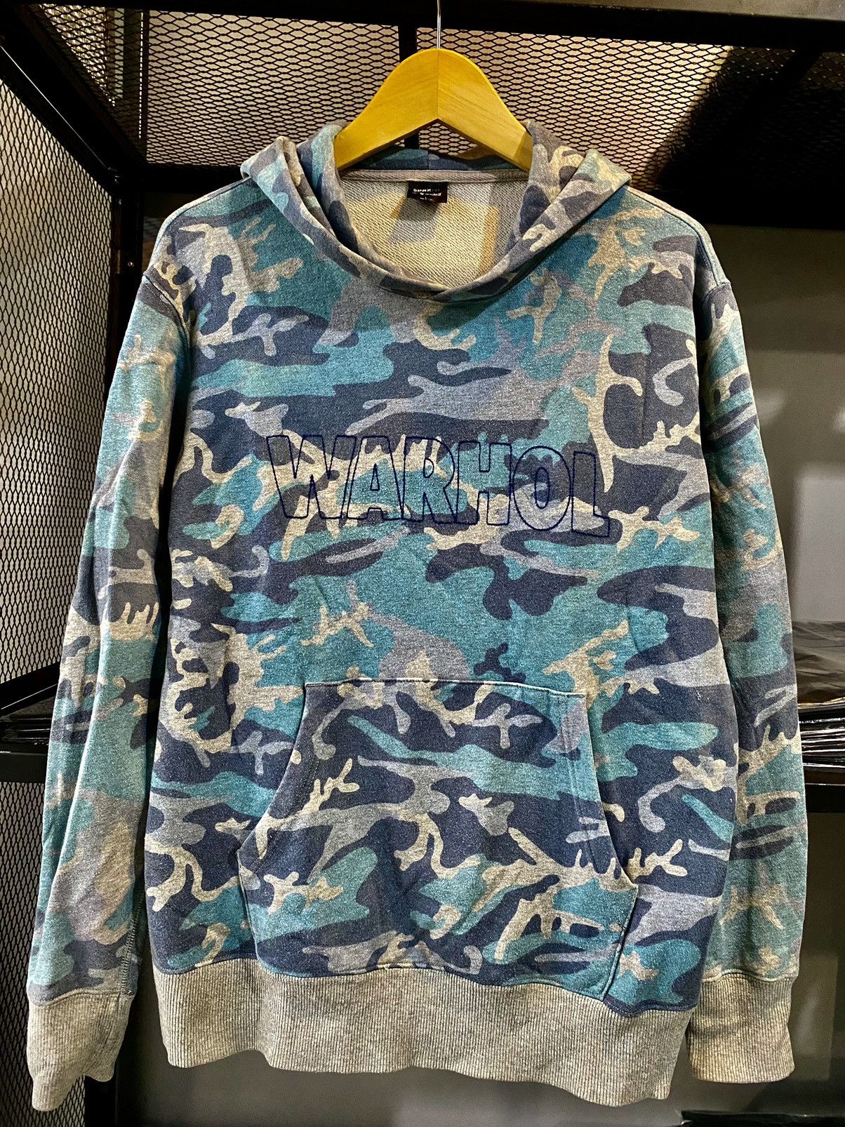 Japanese Brand Andy Warhol x SPRZNY Camo Blue Print Hoodie Japanese Size US L / EU 52-54 / 3 - 1 Thumbnail