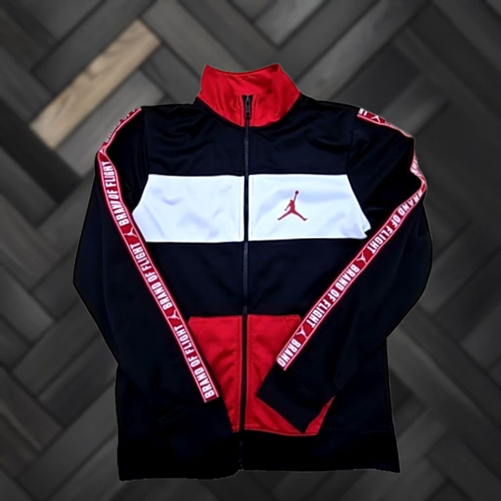 Jordan Brand Jordan Jumpman Classics Track Jacket Men XL Black/Red/White - Regular Fit, Zip-up, Polyester, Color Block, Casual/Athletic, Jacket Size US XL / EU 56 / 4 - 1 Thumbnail