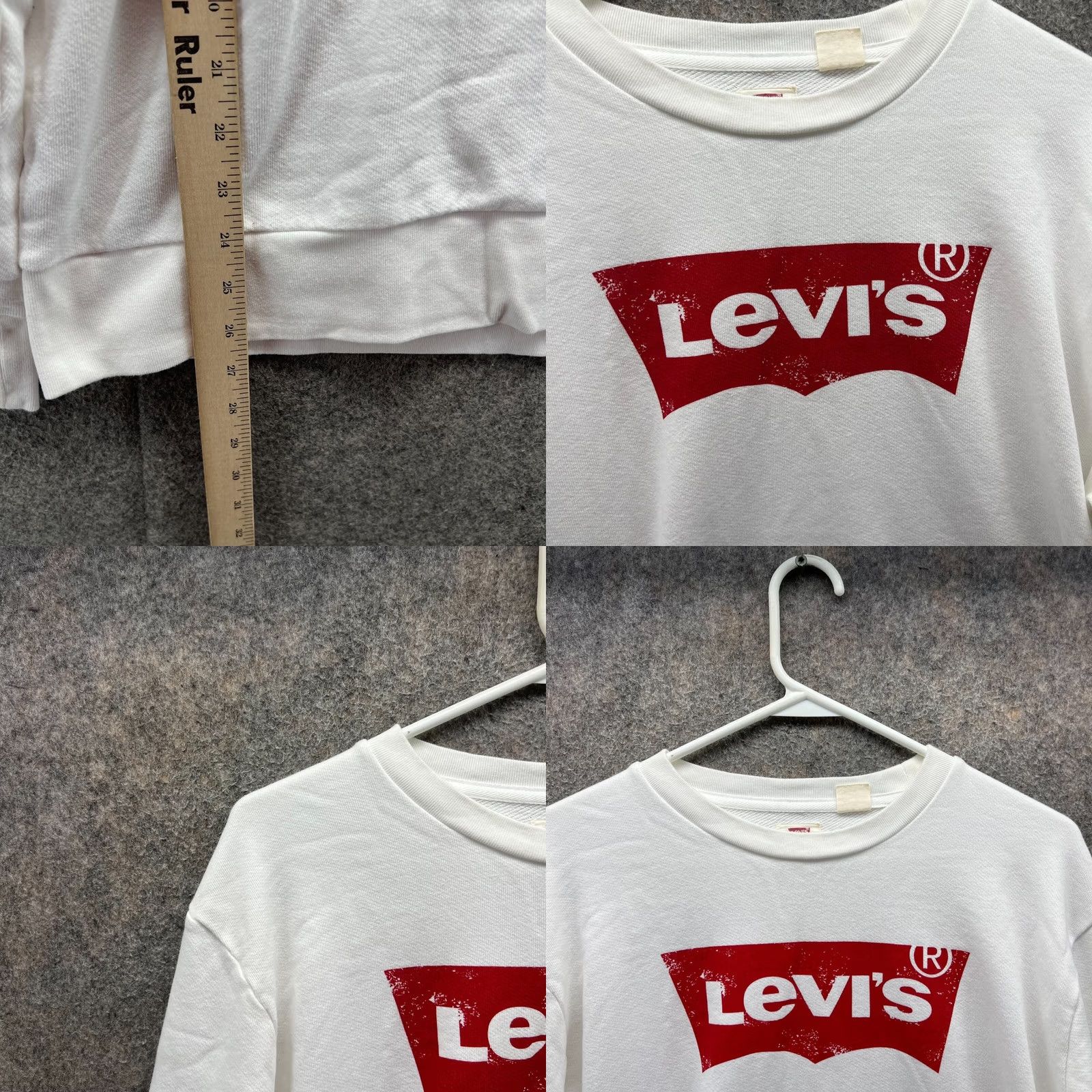 Levi's VINTAGE Levi's Sweater Mens M White Red Crewneck Pullover Fleece Logo Knit Shirt/Top Size US M / EU 48-50 / 2 - 8 Thumbnail