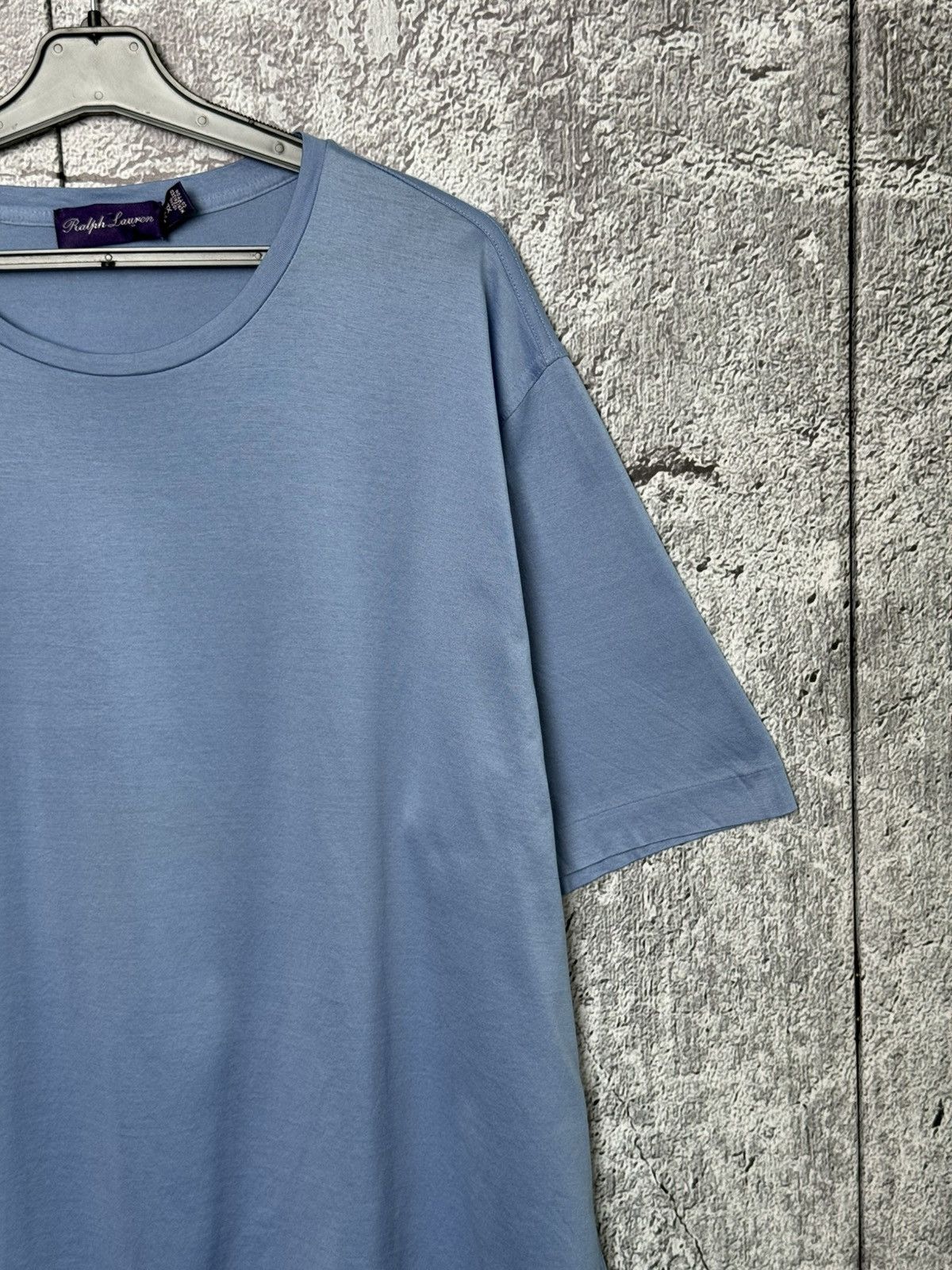 Ralph Lauren Purple Label Ralph Lauren Purple Label Crewneck Blue Tee Made in Italy Size US XL / EU 56 / 4 - 4 Thumbnail