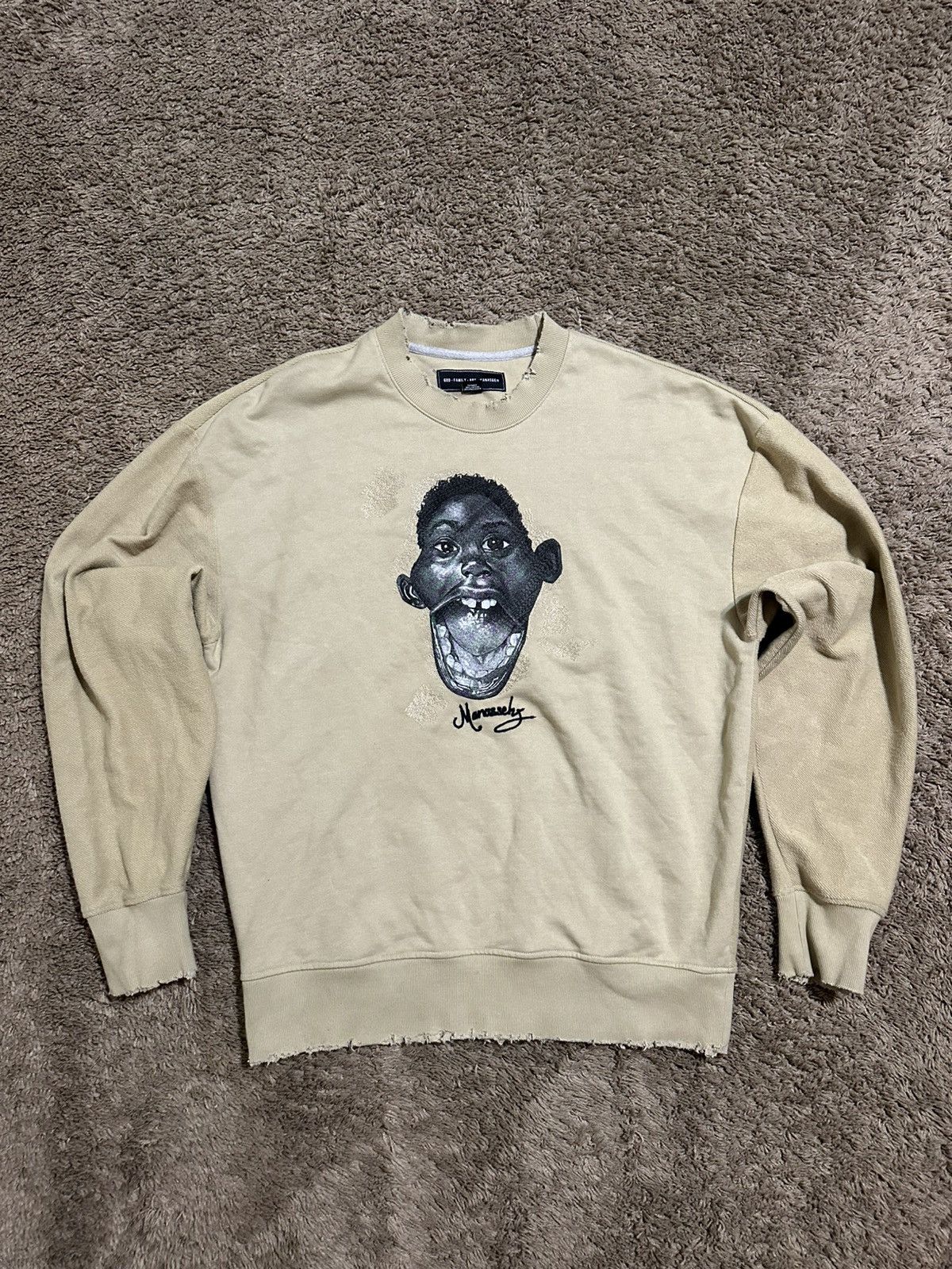 Other Vintage Good family Art “big mouth” sweater 00s size large Size US L / EU 52-54 / 3 - 1 Thumbnail