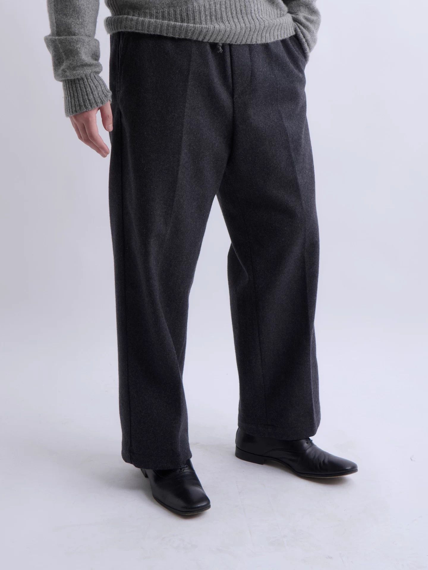 OAMC OAMC Dark Gray Wool Drawstring Straight Pants Vintage Size US 34 / EU 50 - 2 Thumbnail