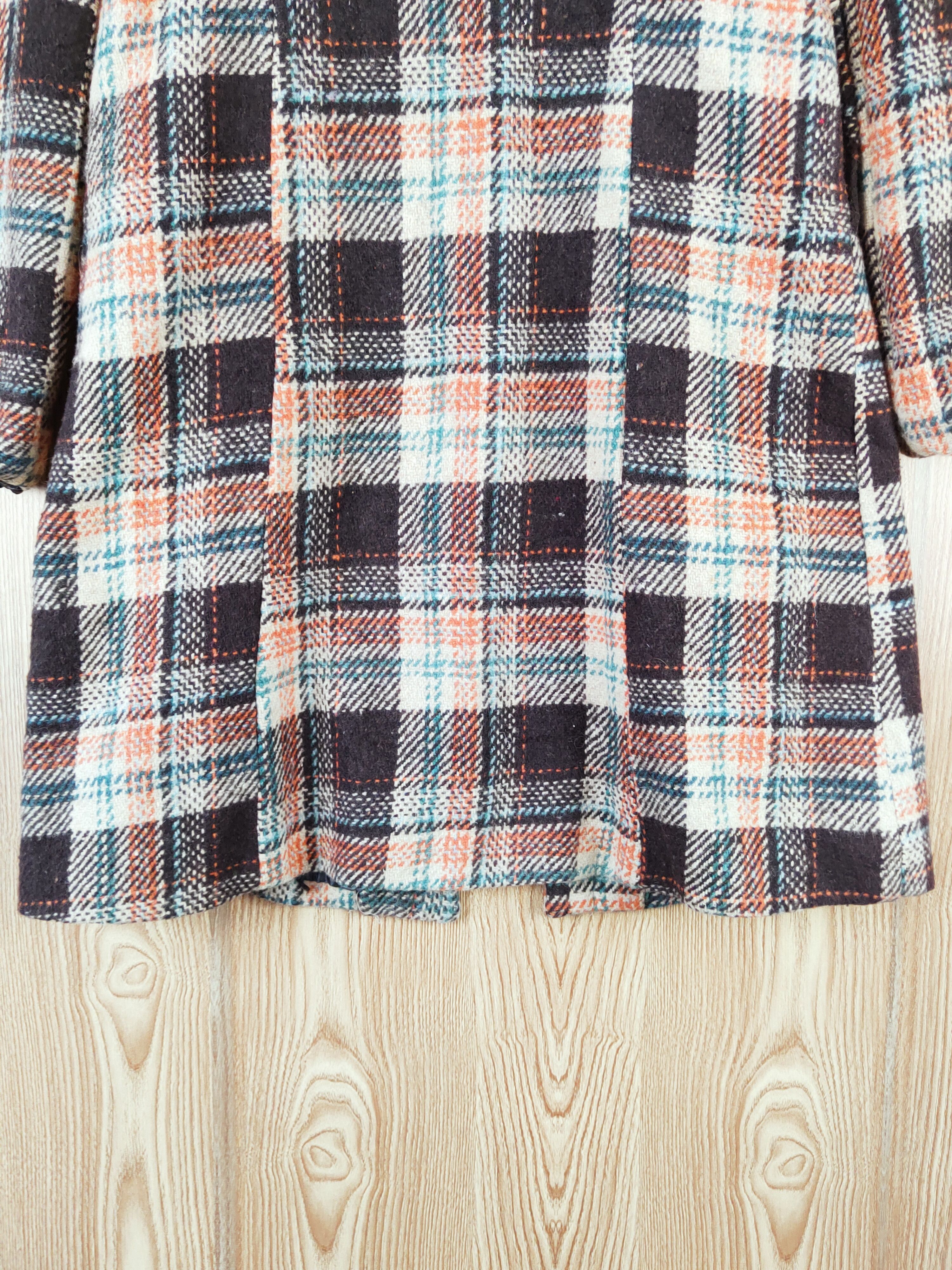 Homespun Knitwear × Japanese Brand × Vintage Japan checkered parkas Brown Knitwear Long Jackets #W584 Size S / US 4 / IT 40 - 11 Thumbnail