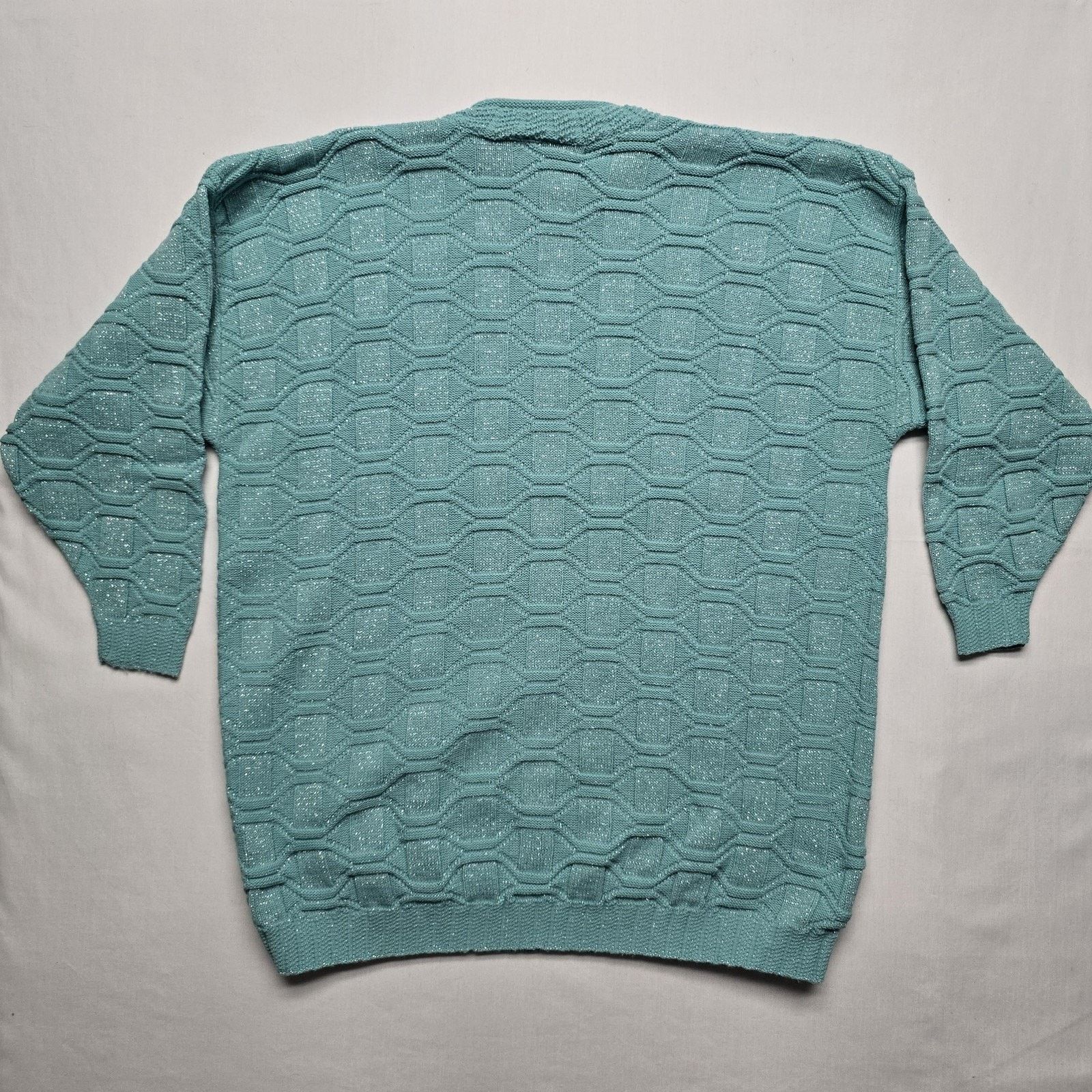Vintage Vintage Dana Scott Sweater L Geometric Knit Pullover 90s Size L / US 10 / IT 46 - 6 Thumbnail