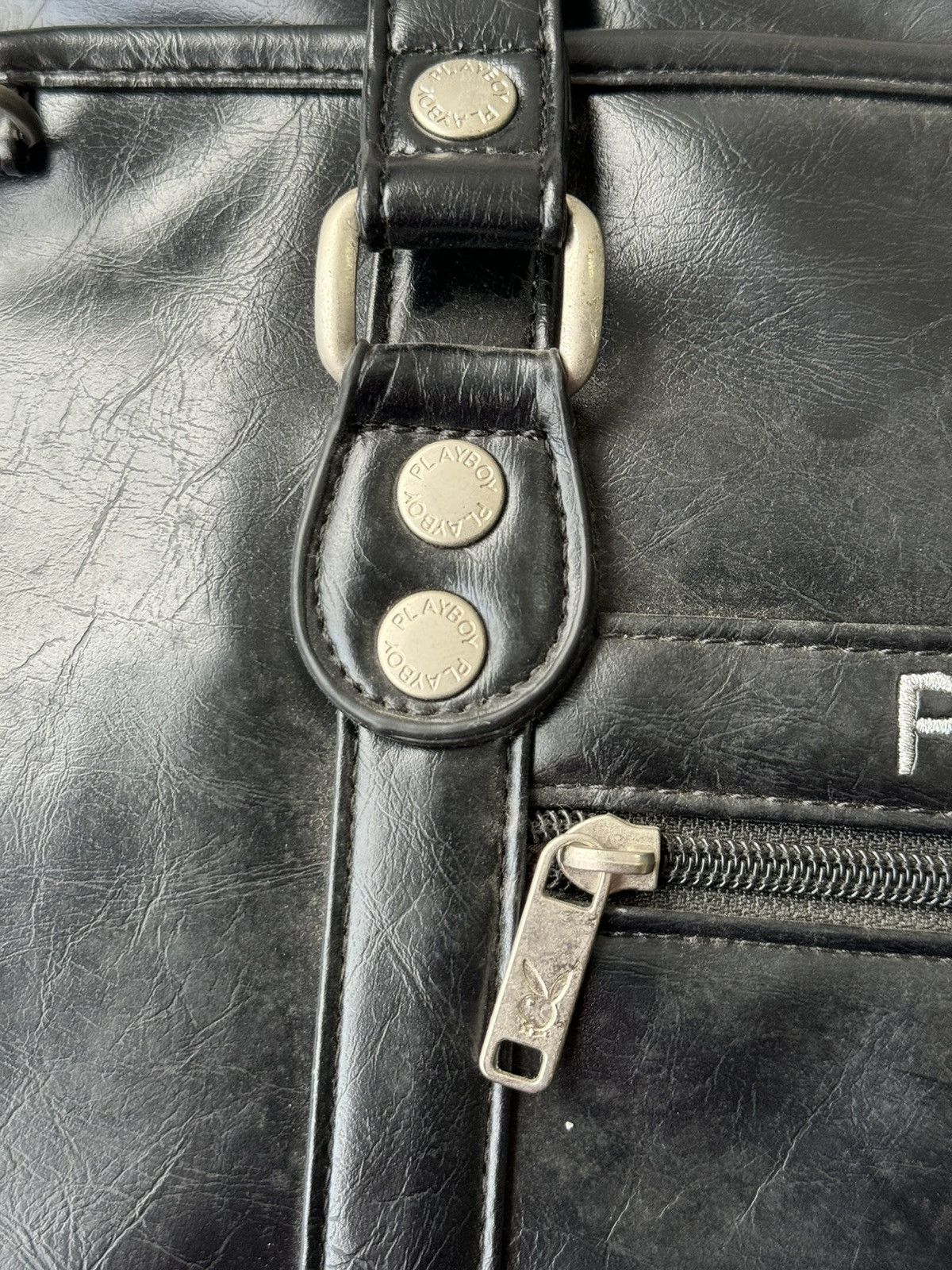 Japanese Brand Playboy Hand Carry Leather Bag Size ONE SIZE - 9 Thumbnail