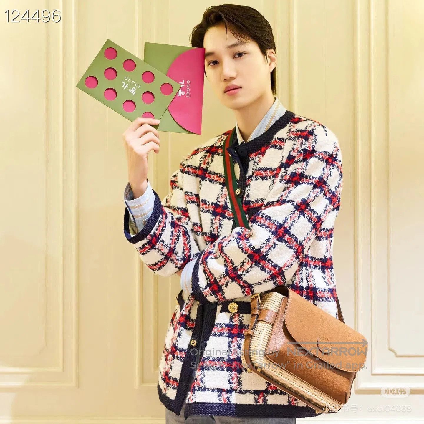 Gucci Gucci Red White Plaid Tweed Coat. Size US XS / EU 42 / 0 - 8 Thumbnail
