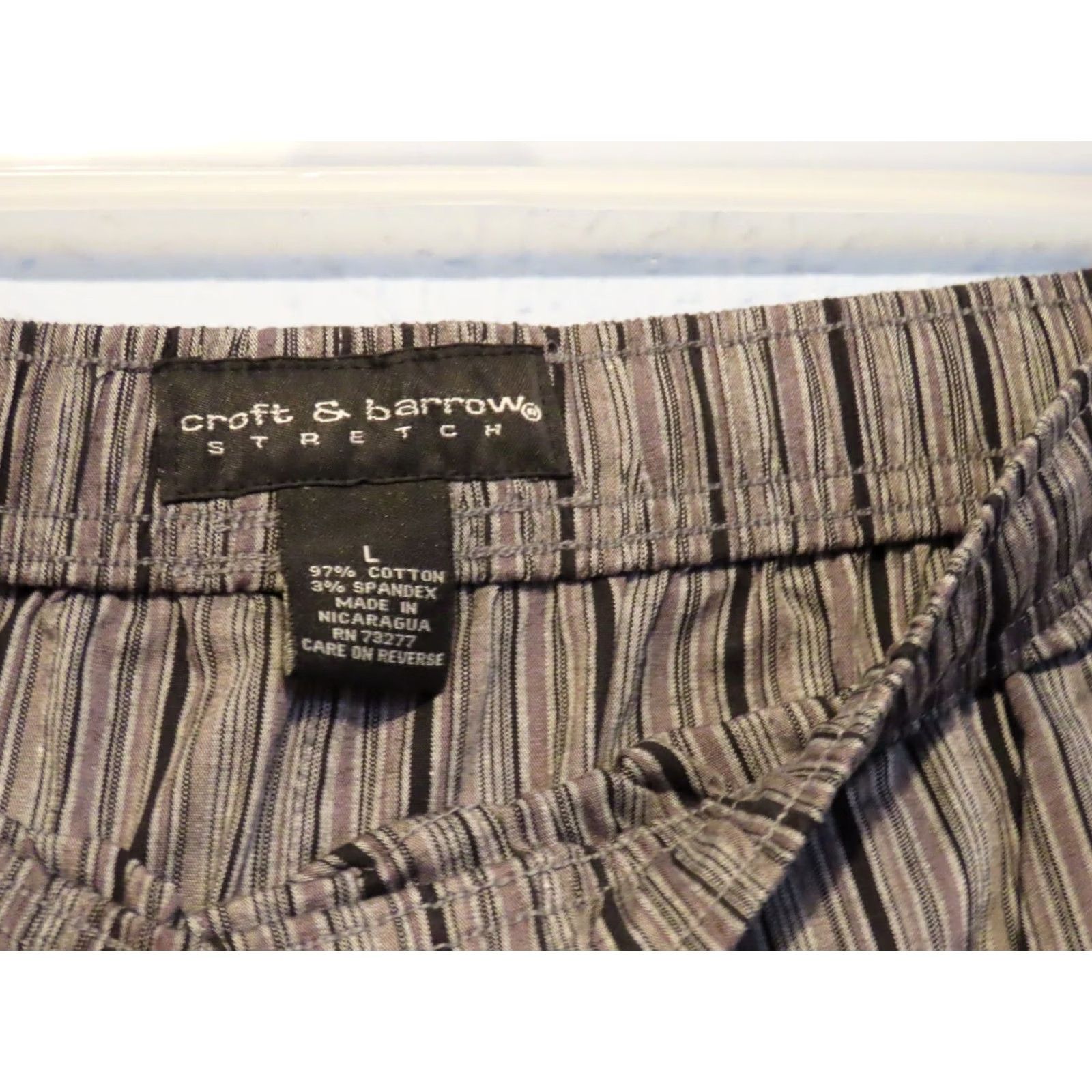 Croft & Barrow Croft & Barrow Swim Trunks Men L Gray with Black Stripes New W/Tags Size US 33 - 4 Thumbnail