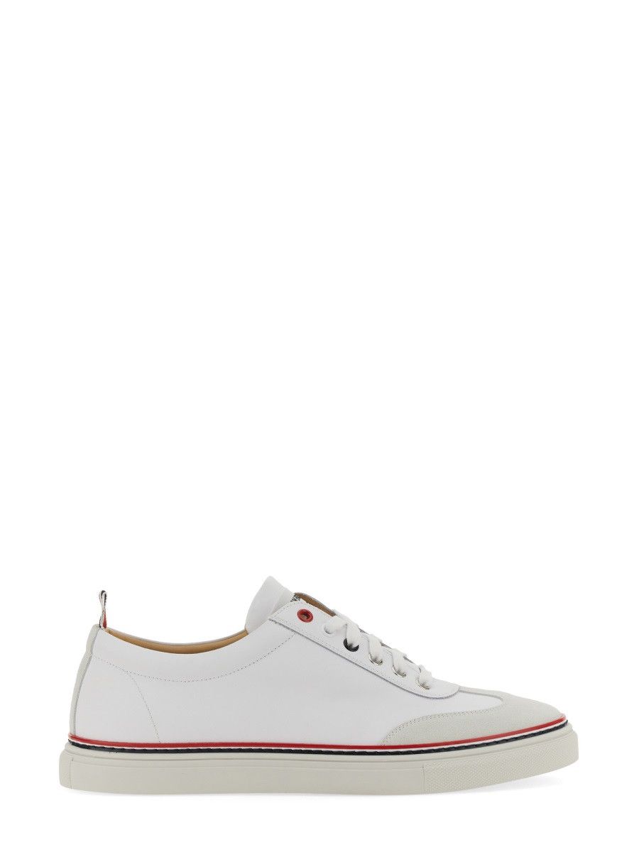 Thom Browne THOM BROWNE LOW-TOP LEATHER SNEAKER - WHITE (US 7) Size US 7 / EU 40 - 1 Thumbnail