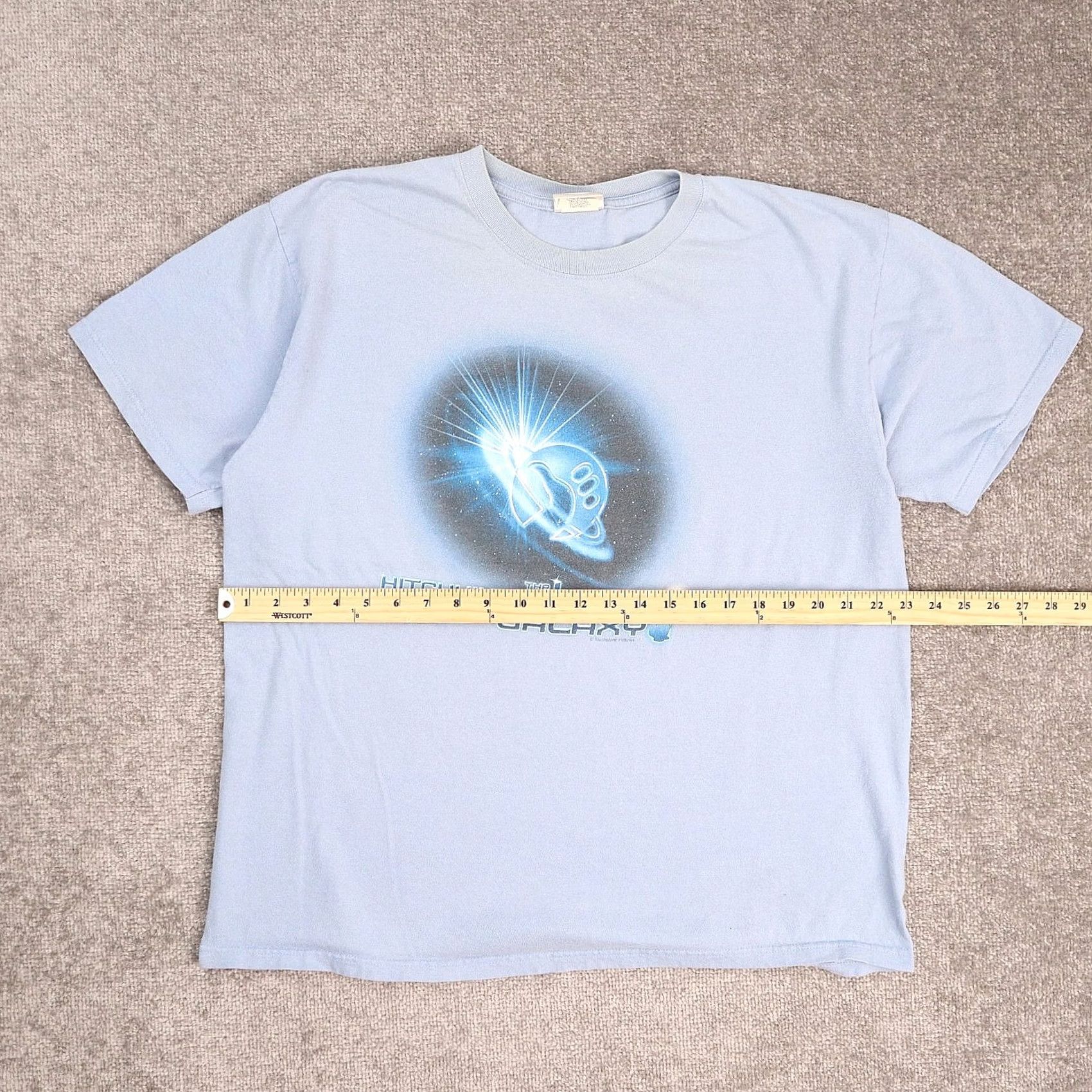 Disney VINTAGE Disney The Hitchhikers Guide To The Galaxy T-Shirt XL Blue Mens 90s Movie Size US XL / EU 56 / 4 - 4 Thumbnail