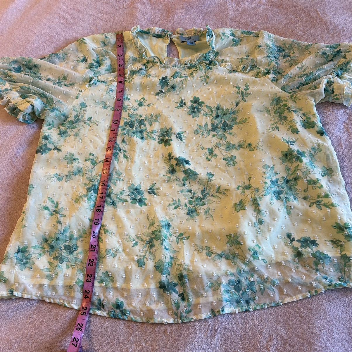 Other CeCe light yellow floral print short sleeve blouse XL Size XL / US 12-14 / IT 48-50 - 11 Thumbnail