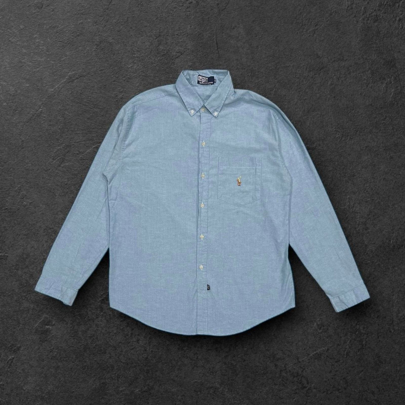 Polo Ralph Lauren Polo Ralph Lauren Blue Long Sleeve Button-Up Oxford Shirt Size US L / EU 52-54 / 3 - 1 Thumbnail