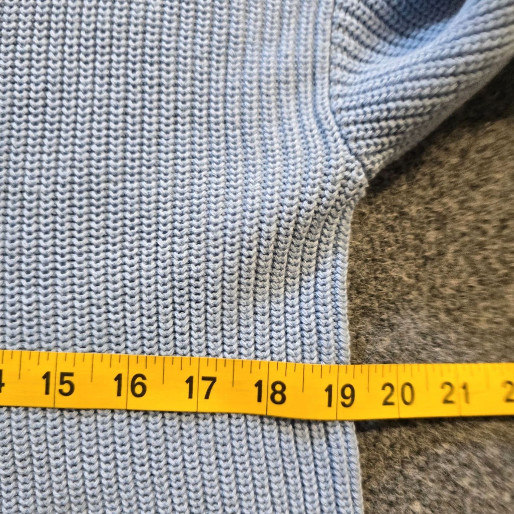 Vintage Le Lis Sweater Womens Size M Blue Distressed Raw Hem Long Sleeve Casual Pullover V-Neck Knit Cotton Regular Classic Knitting Winter Fall Fashion Shirt Size M / US 6-8 / IT 42-44 - 5 Thumbnail