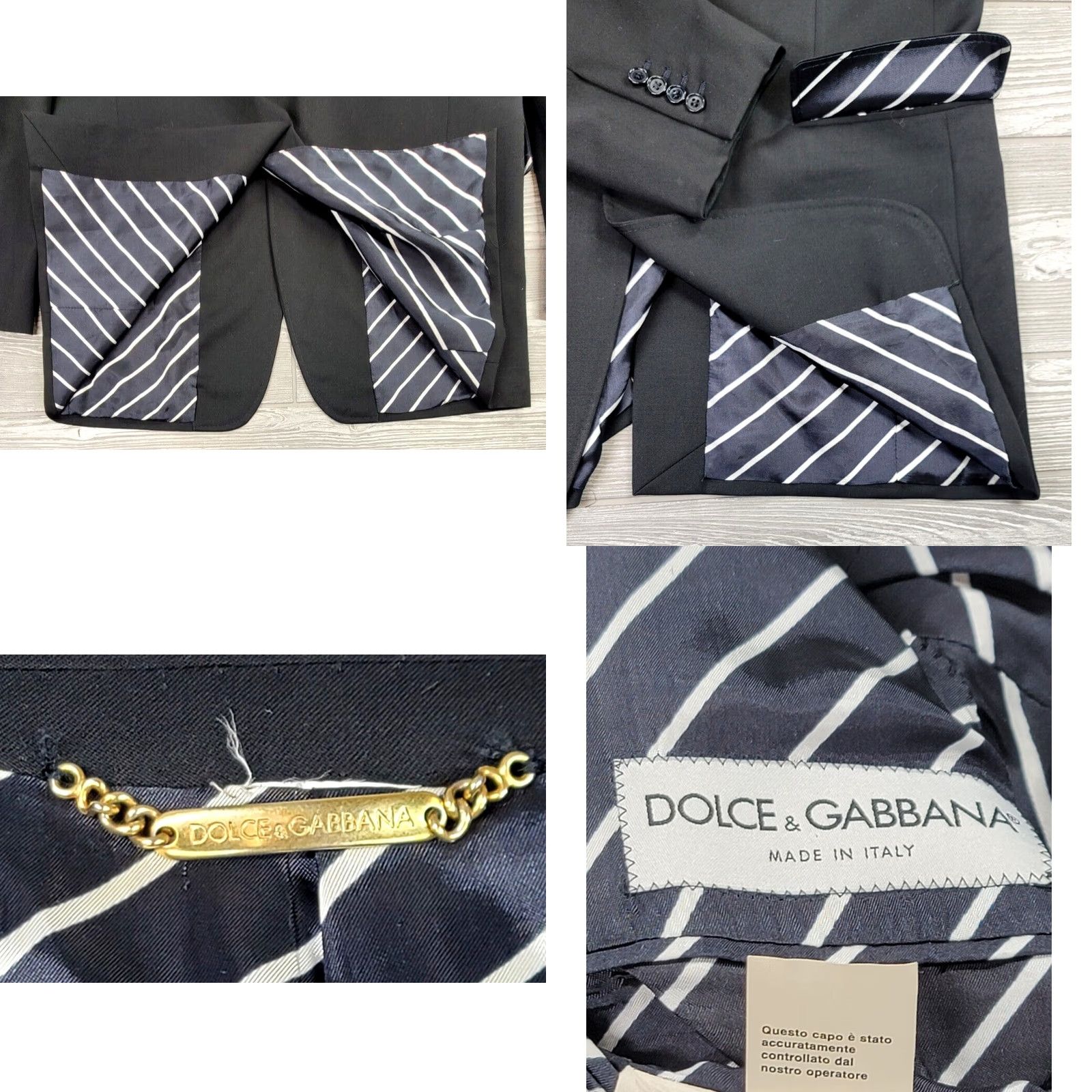 Dolce & Gabbana Dolce&Gabbana Blazer Jacket Black EU 52L US 40L Single-Breasted 3 Button Men Size 52R - 9 Thumbnail