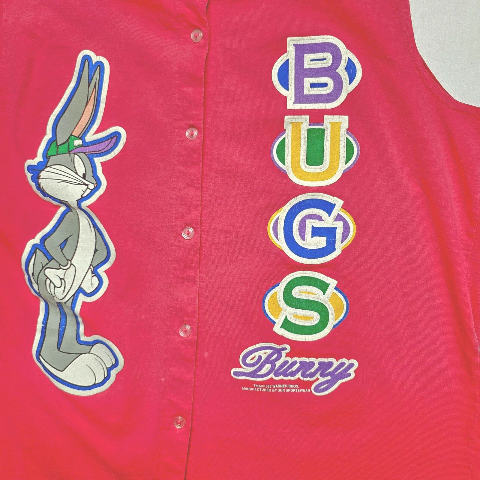 Vintage Vintage Looney Tunes Bugs Bunny Sleeveless L Pink Shirt Size L / US 10 / IT 46 - 2 Thumbnail