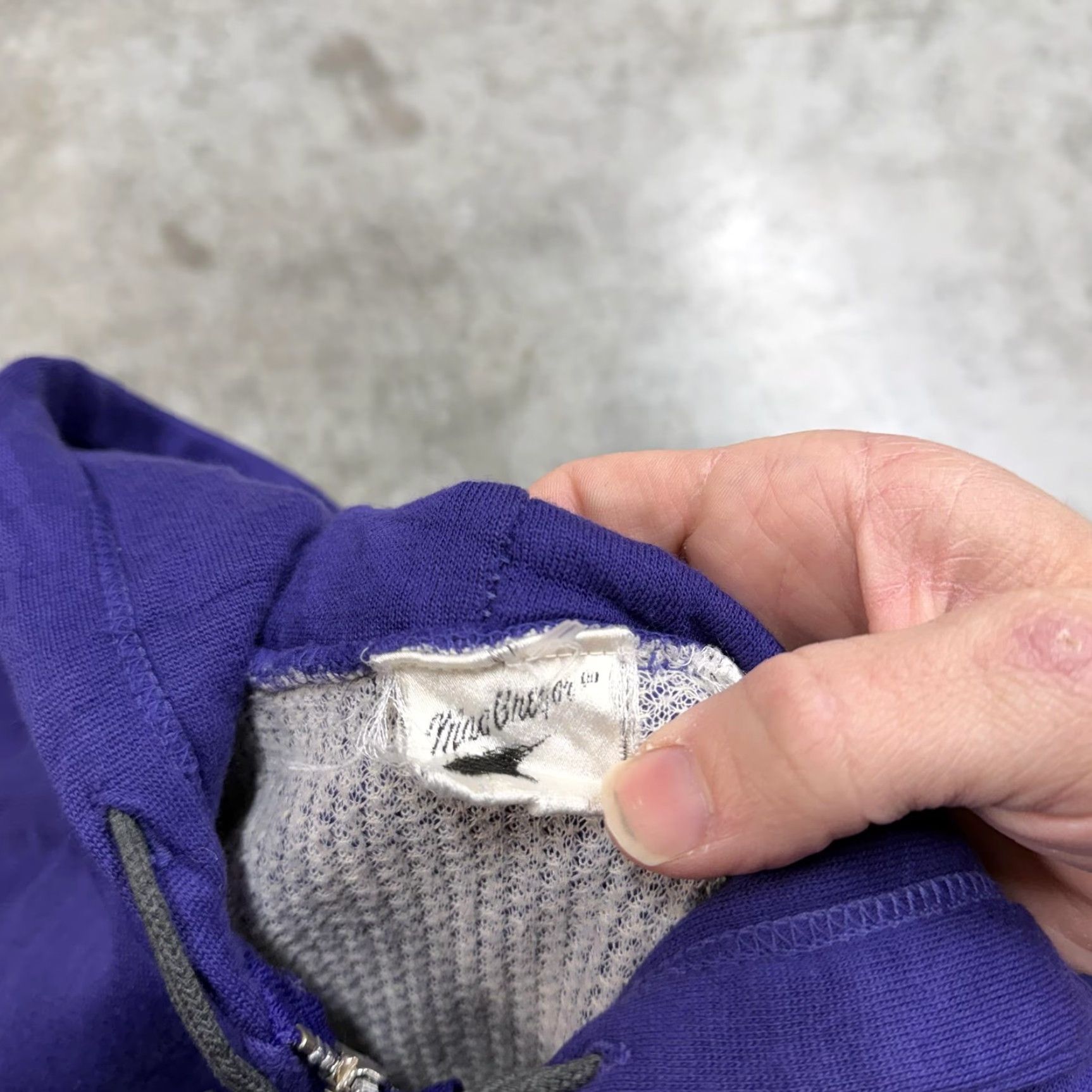 McGregor VINTAGE MacGregor Hoodie Mens Large Purple Full Zip 80s Solid Knit Acrylic Pockets Hooded Zipper Regular Sleeve Long Crew Neck Fall Winter Spring Mens Size US L / EU 52-54 / 3 - 2 Thumbnail