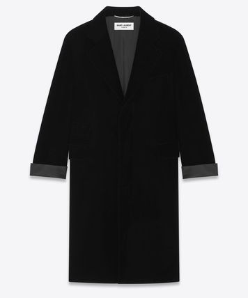 Saint Laurent Paris o1bcso1str0924 Oversized Coat in Velvet in Black Size US S / EU 44-46 / 1 - 1 Thumbnail