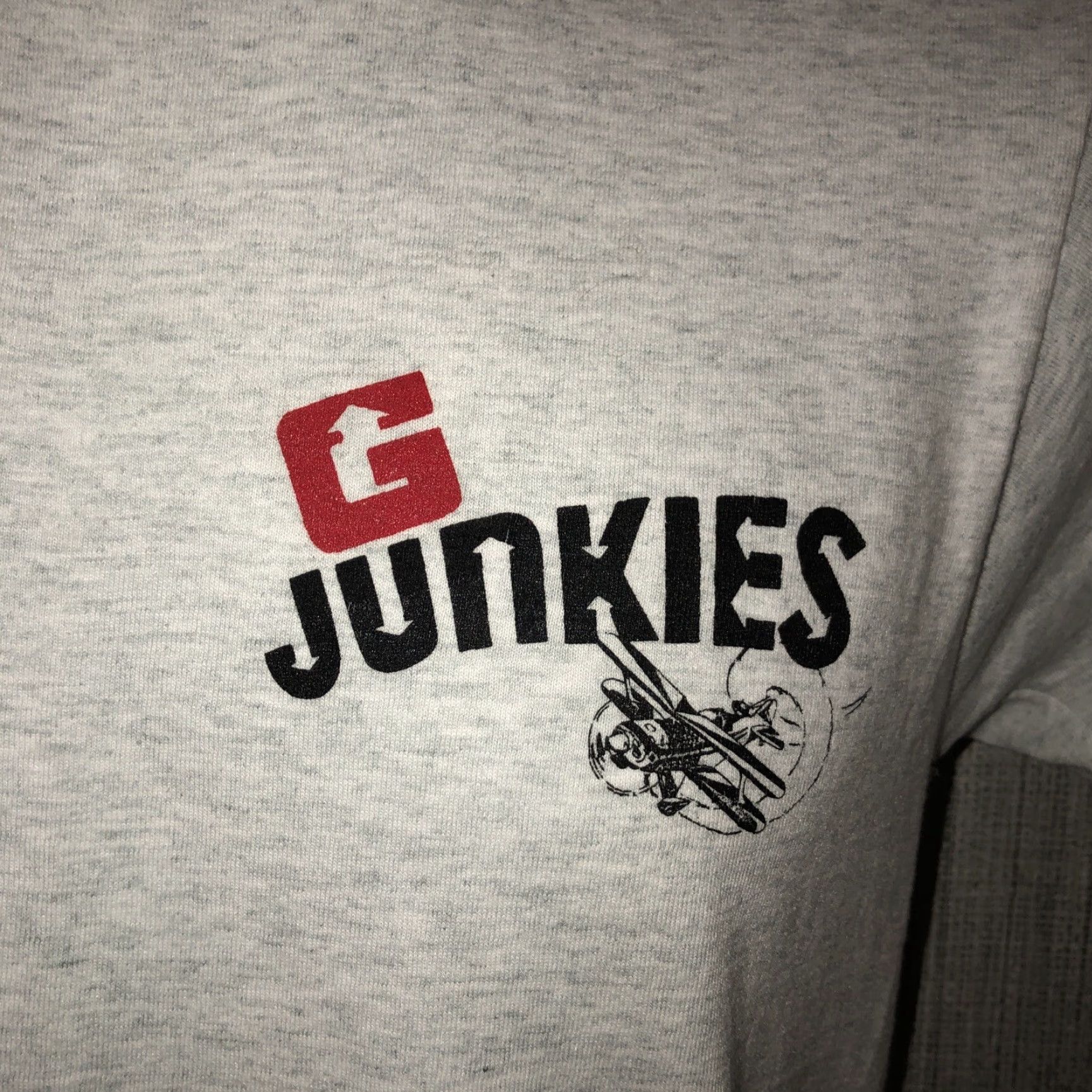 Vintage VINTAGE Junkies Single Stitch T-Shirt Men S Gray 90s Stitch Short Sleeve Size US S / EU 44-46 / 1 - 3 Thumbnail