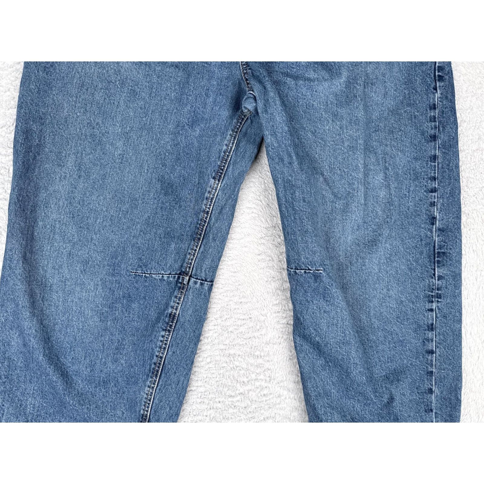 Zara Zara Jeans Womens 12 Blue High Rise Wide Leg Relaxed Cropped Denim 32x25 90s Theme Size 34" / US 12 / IT 48 - 3 Thumbnail