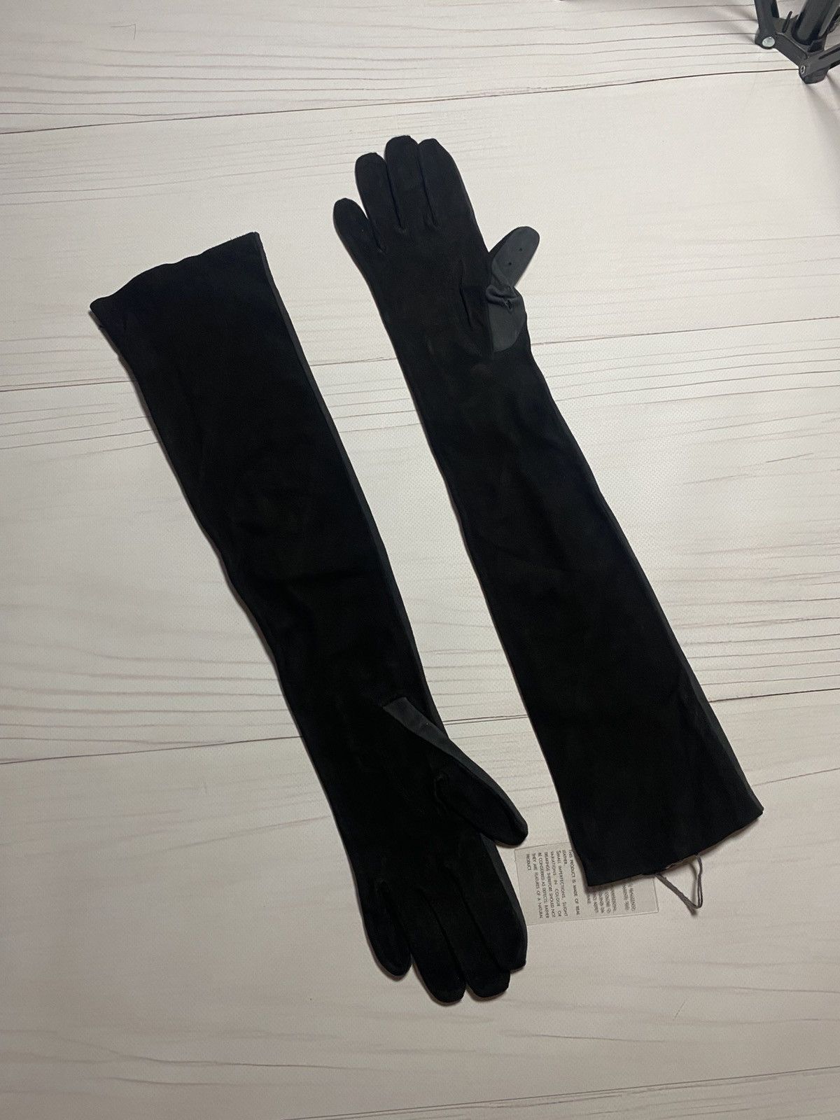Marni Vintage Marni Black Leather Long Gloves Size 7.5 Size ONE SIZE - 3 Thumbnail