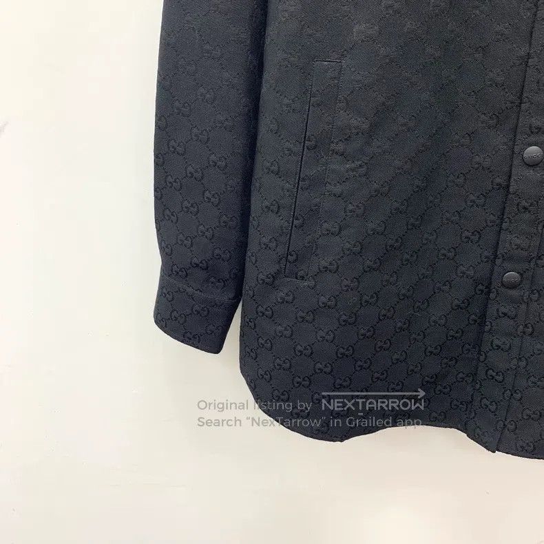 Gucci Gucci Black logo jacquard full-print cotton lapel single-b Size US M / EU 48-50 / 2 - 4 Thumbnail