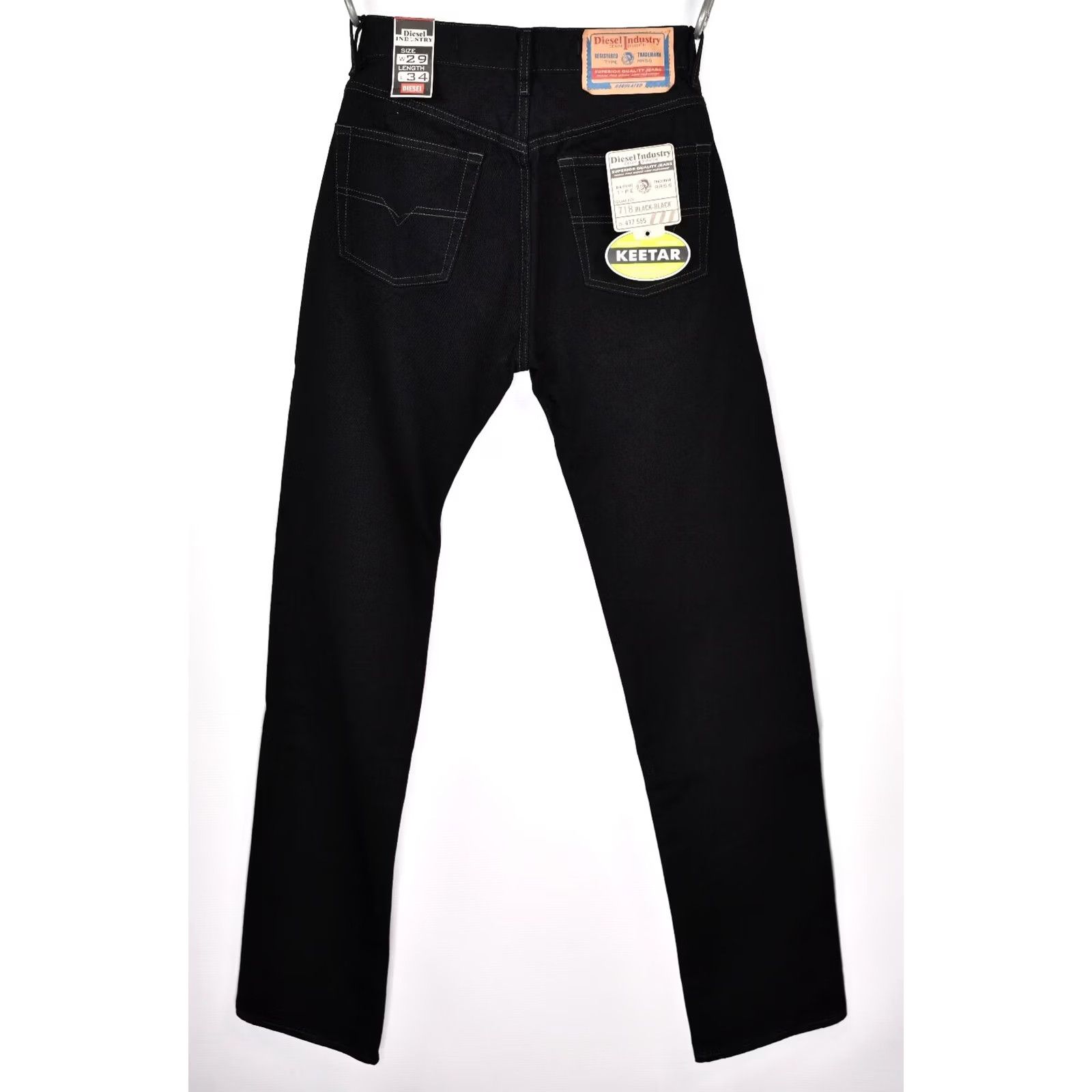 Diesel VINTAGE Diesel Keetar RR55 Black-Black Straight Fit Men's W29 Size US 29 - 4 Thumbnail