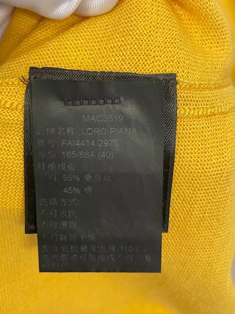 Loro Piana LORO PIANA Yellow goose silkworm cotton knit sweater Size M / US 6-8 / IT 42-44 - 4 Thumbnail